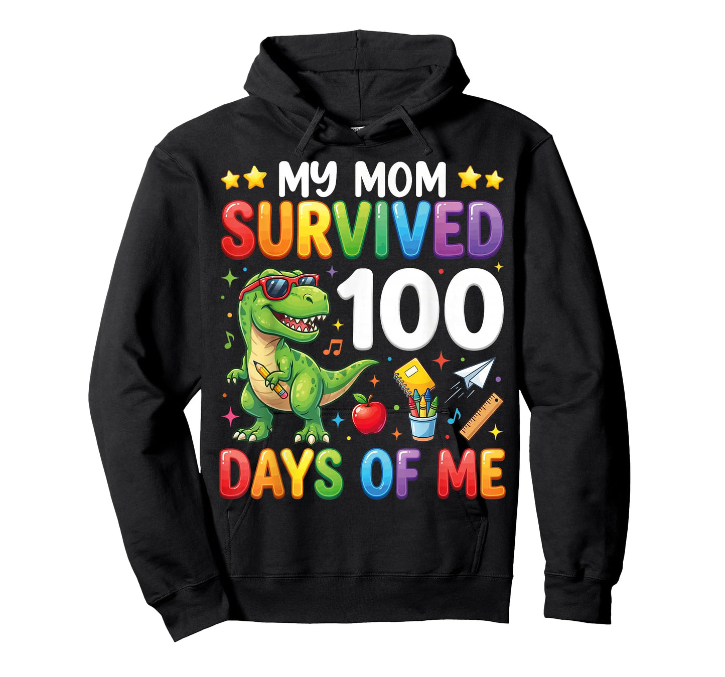 My Mom Survived 100 Days of Me T-Rex Dinosaur Boys Kids T-Shirt