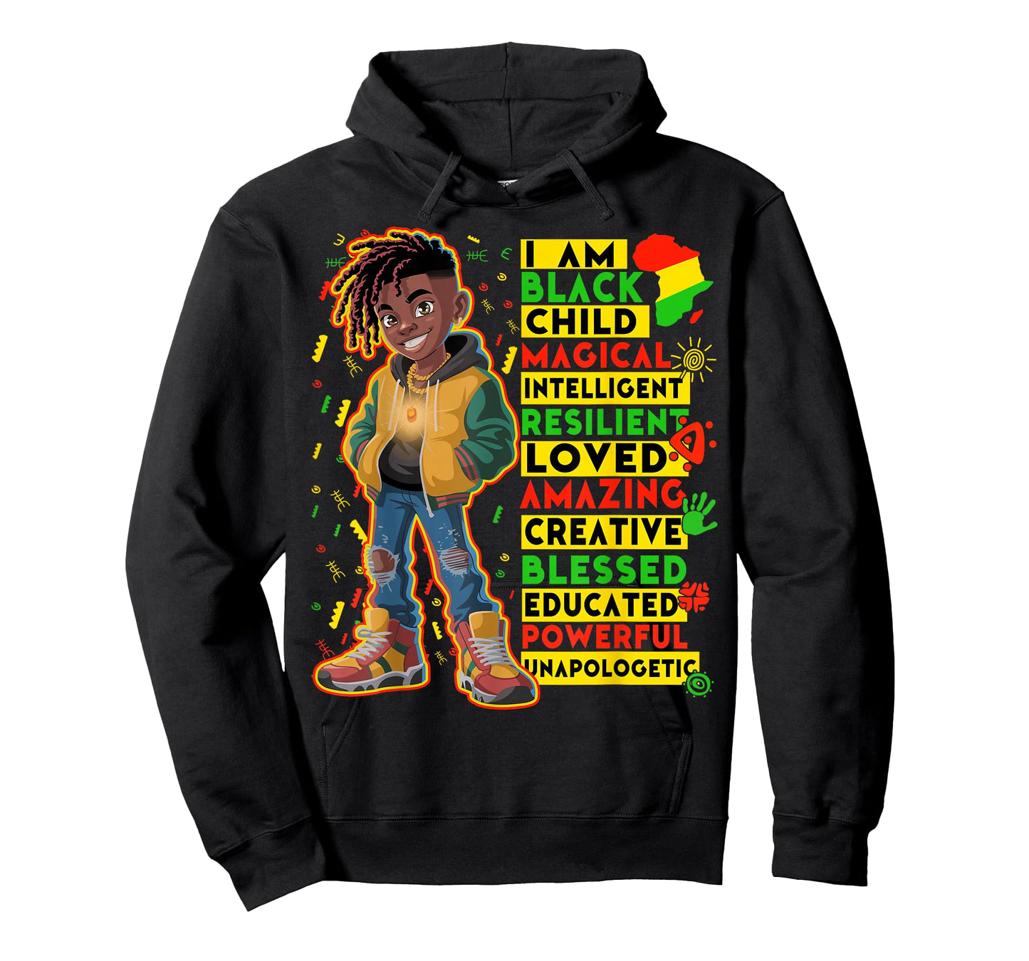 African American Boys Teens I Am Black Child History Month T-Shirt