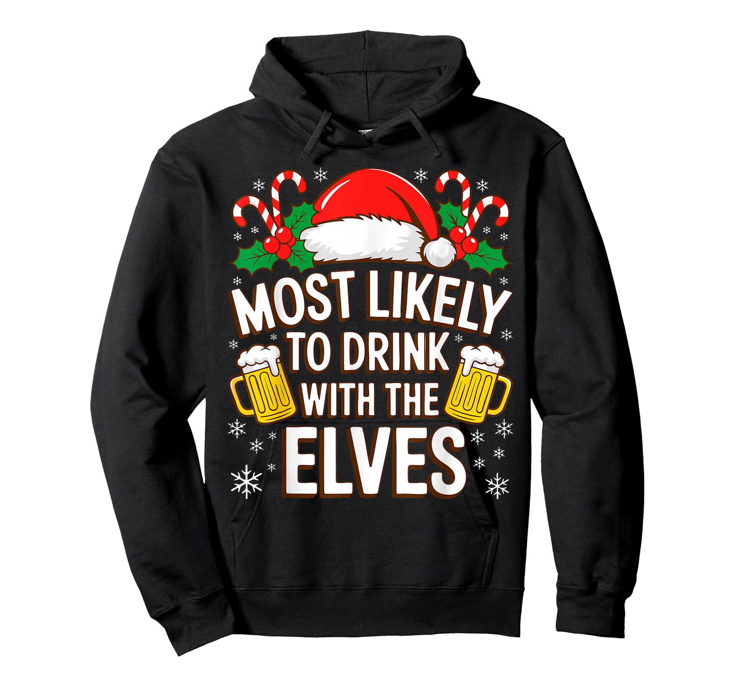 Most Likely to Drink with The Elves Shirt Drinking Christmas T-Shirt