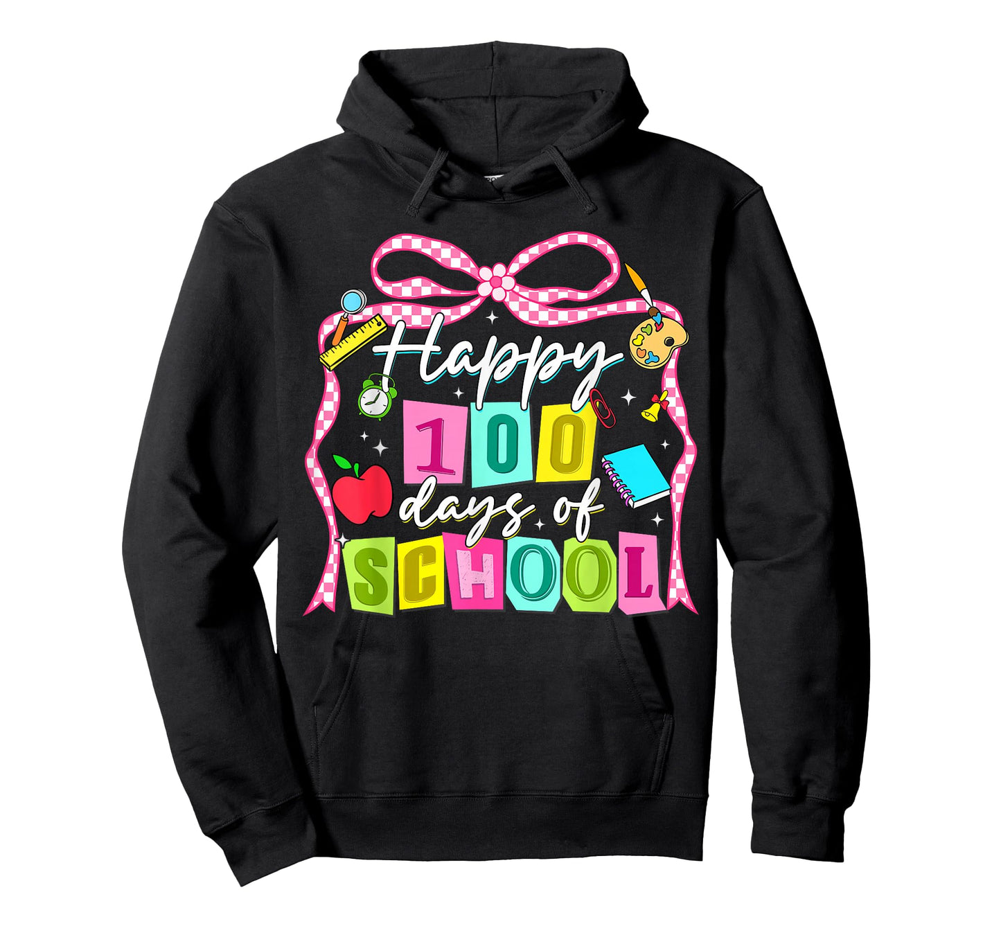 Happy 100 Days of School Cute Coquette Bow Girl Kid Teacher T-Shirt