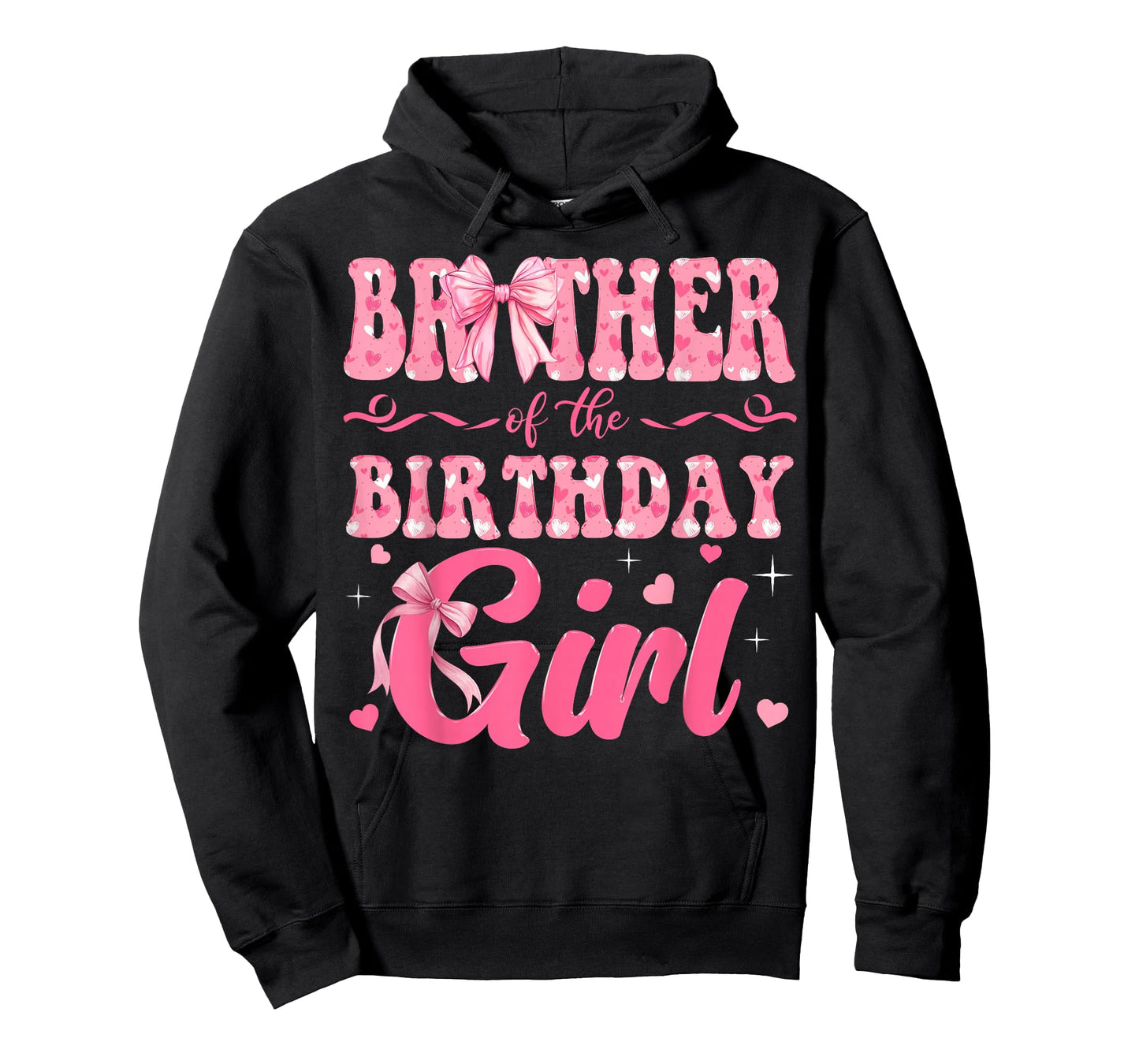 Brother of The Birthday Girl Family Pink Coquette Bow T-Shirt