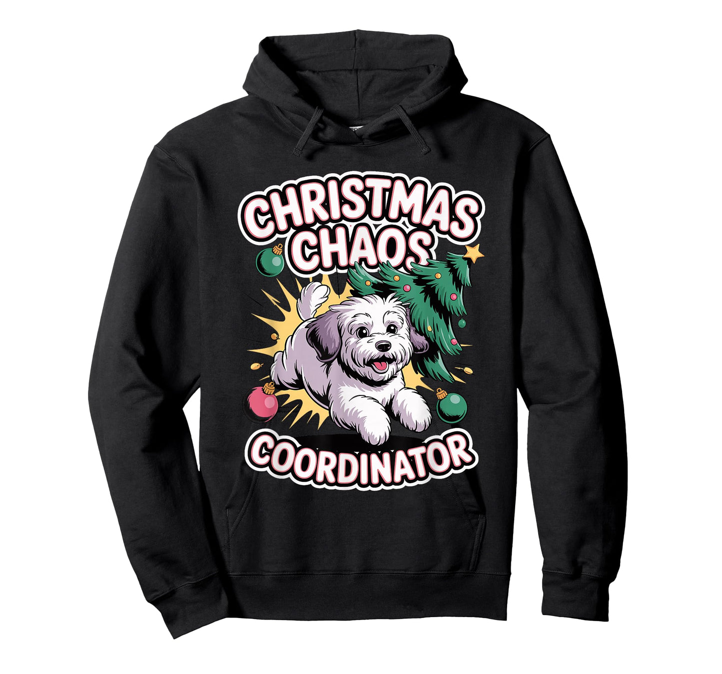 Christmas Chaos Coordinator Xmas Puppy Funny Schnoodle T-Shirt
