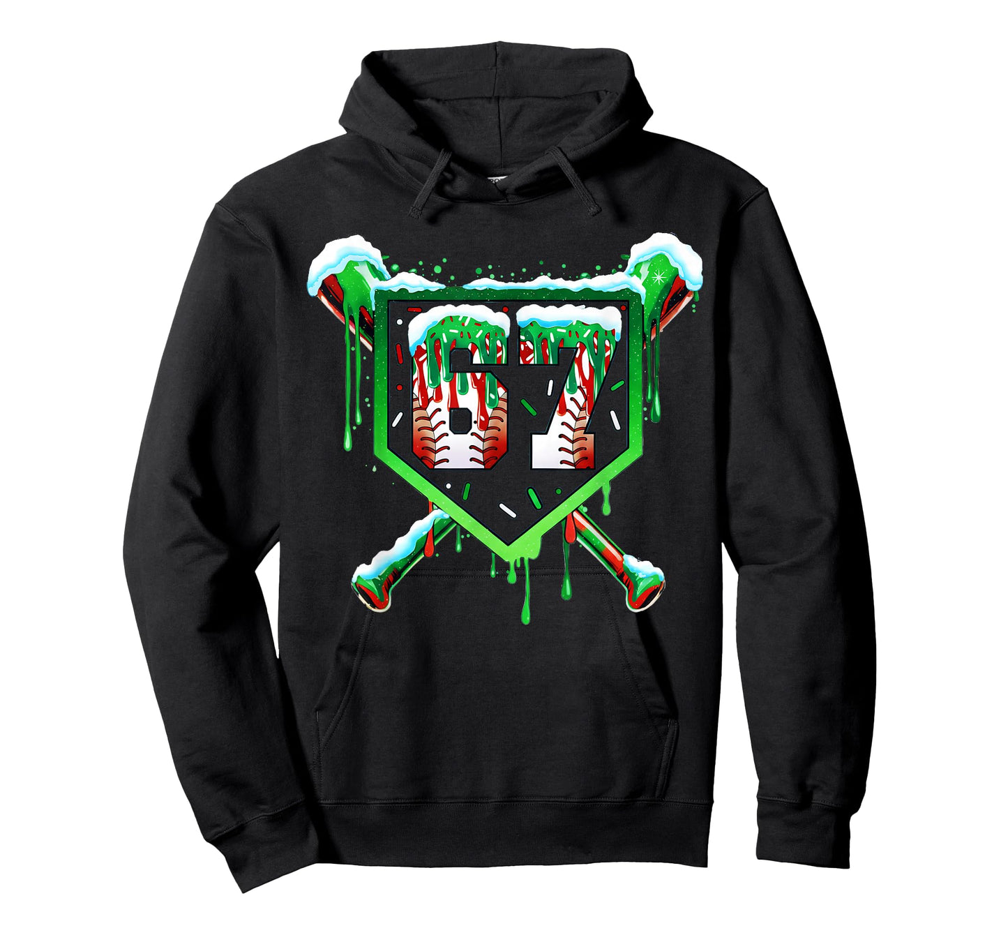 Baseball Ice Cream Drip Number 67 Six Seven Meme Christmas T-Shirt