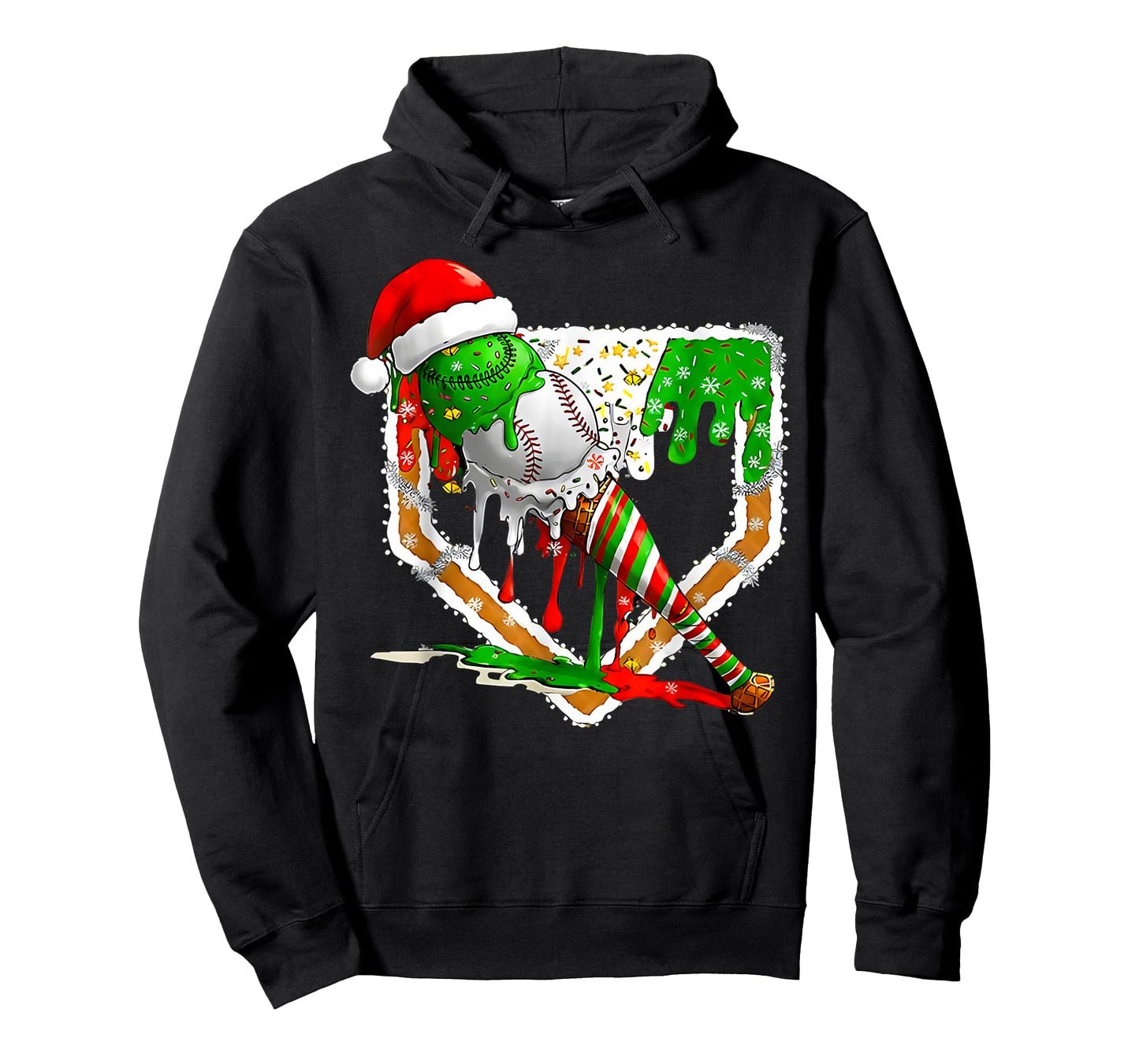 Baseball Bat Ice Cream Sprinkles Baseball Christmas Pajamas T-Shirt