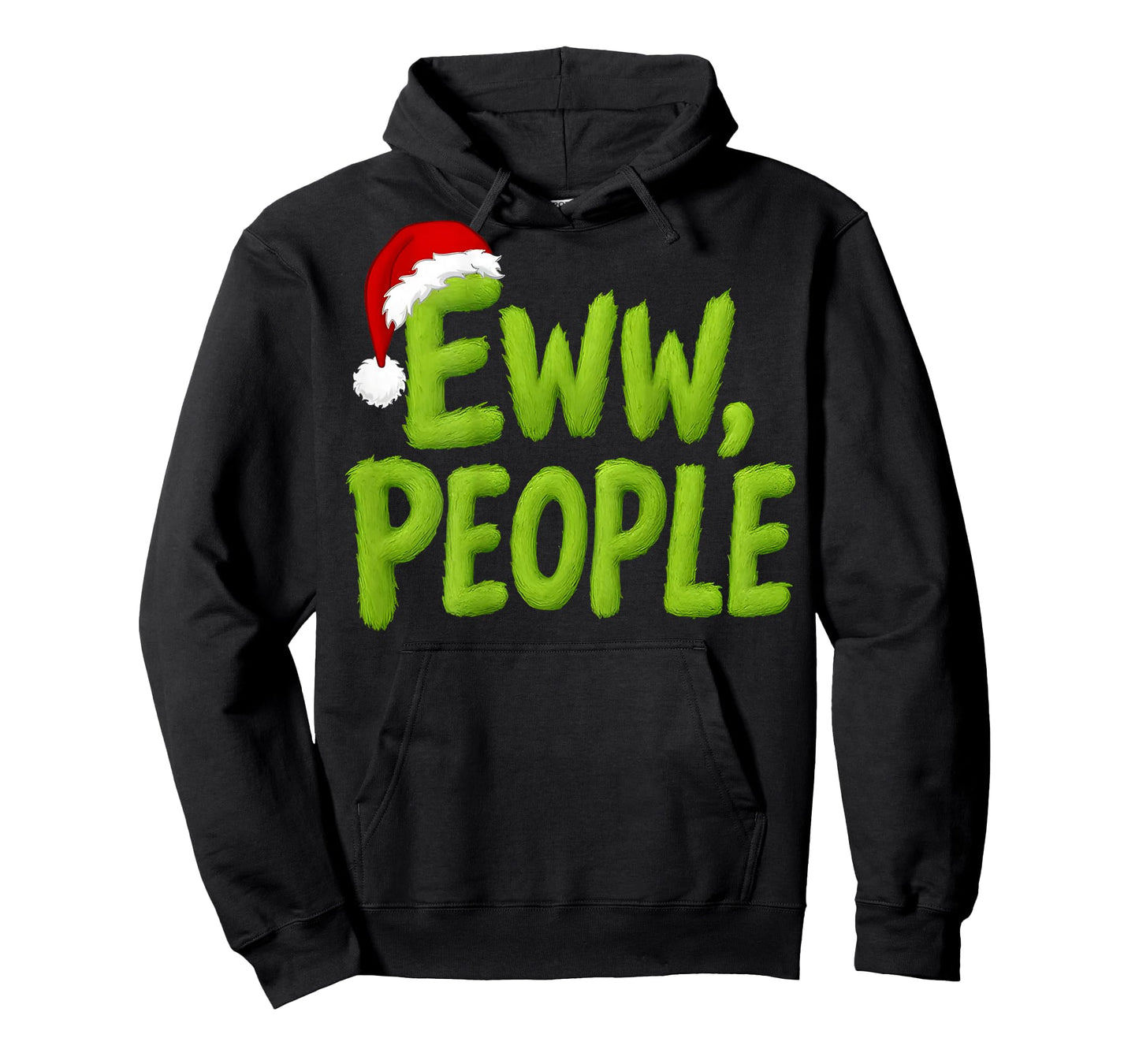 On Back Eww People Santa Hat Green Funny Christmas Mens Kids T-Shirt