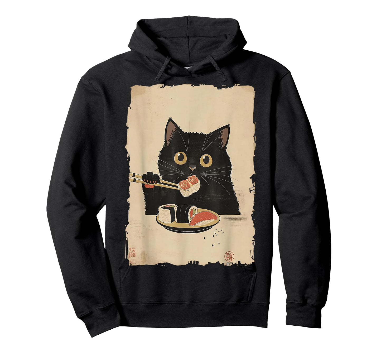 Cat Eating Sushi Funny Japanese Kawaii Cat Anime Lovers Gift T-Shirt