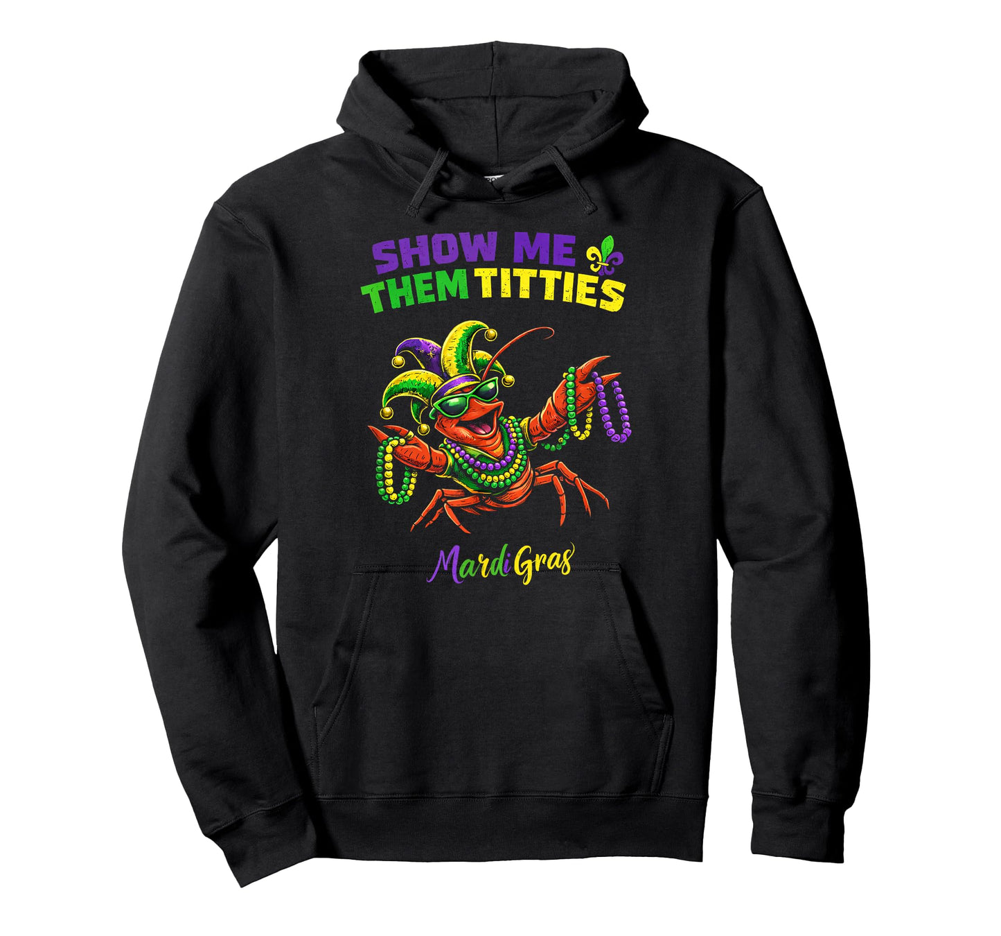 Funny Crawfish Humor Show Me Them Titties Louisiana Crab T-Shirt