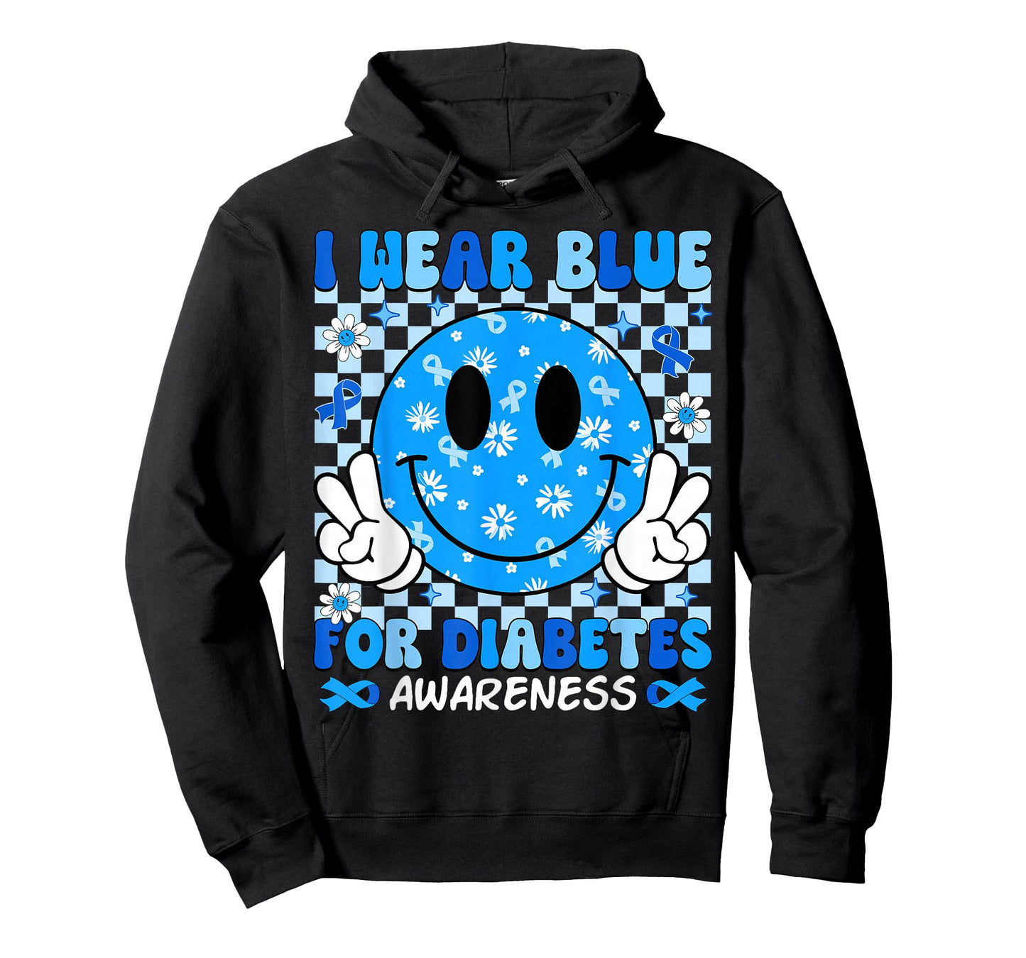 I Wear Blue for Diabetes Awareness Month Smile T1D Type 1 T-Shirt