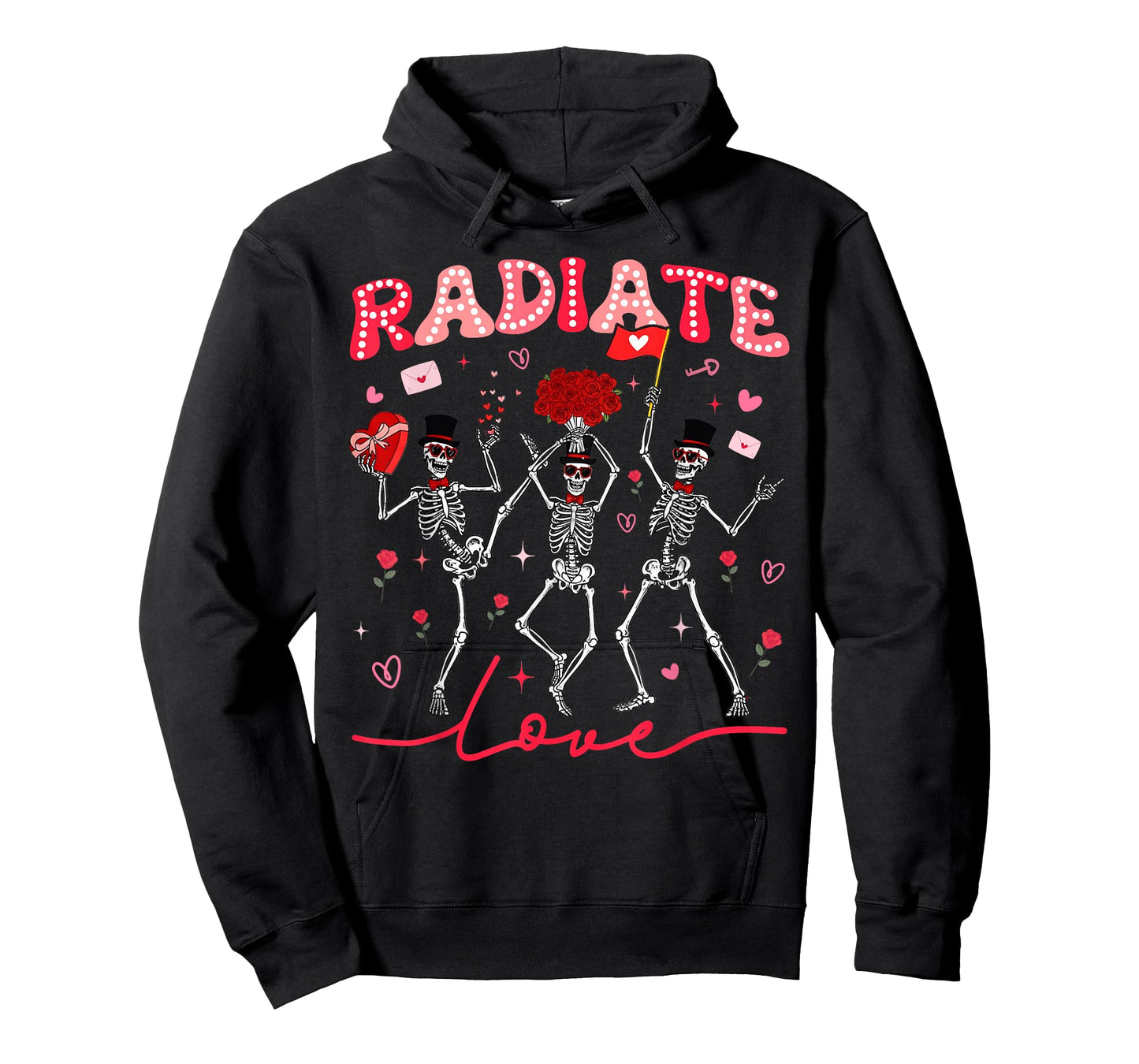 Radiology Radiate RAD Tech Valentine Skeleton Hearts Love T-Shirt