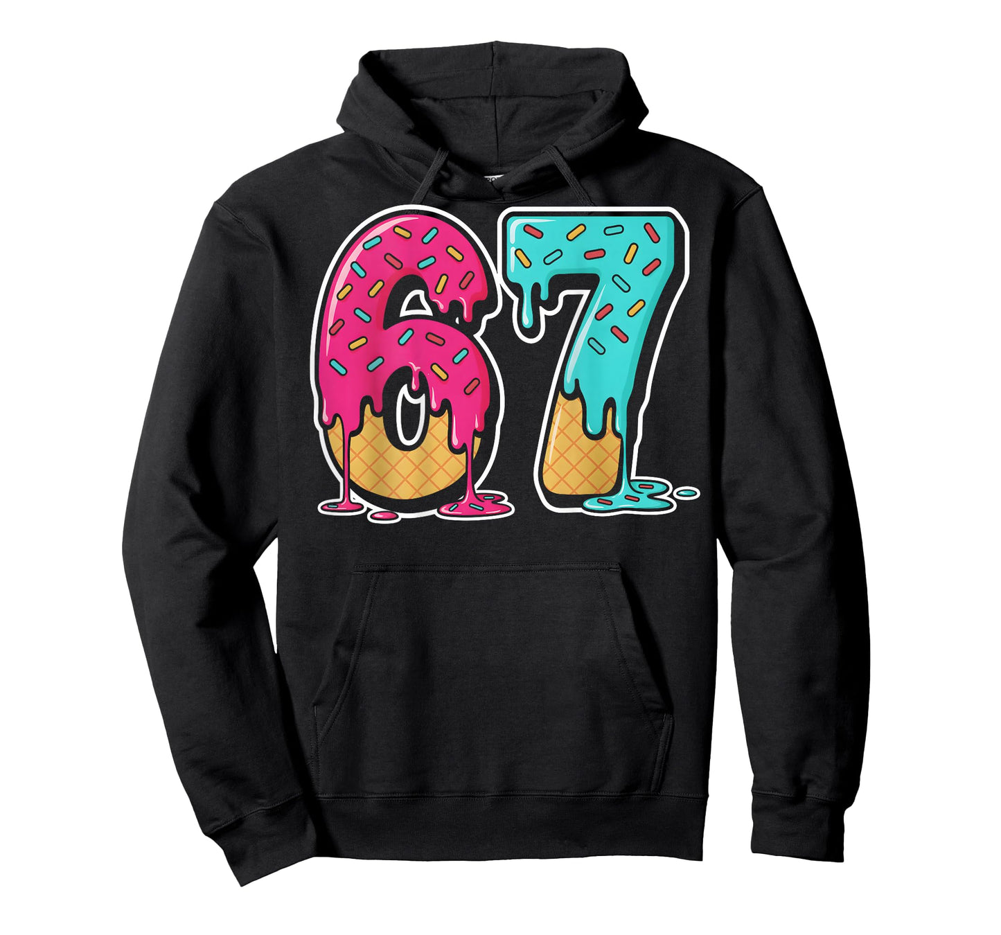 67 Ice Cream Drip Gen Alpha Slang Six Seven (On Back) T-Shirt