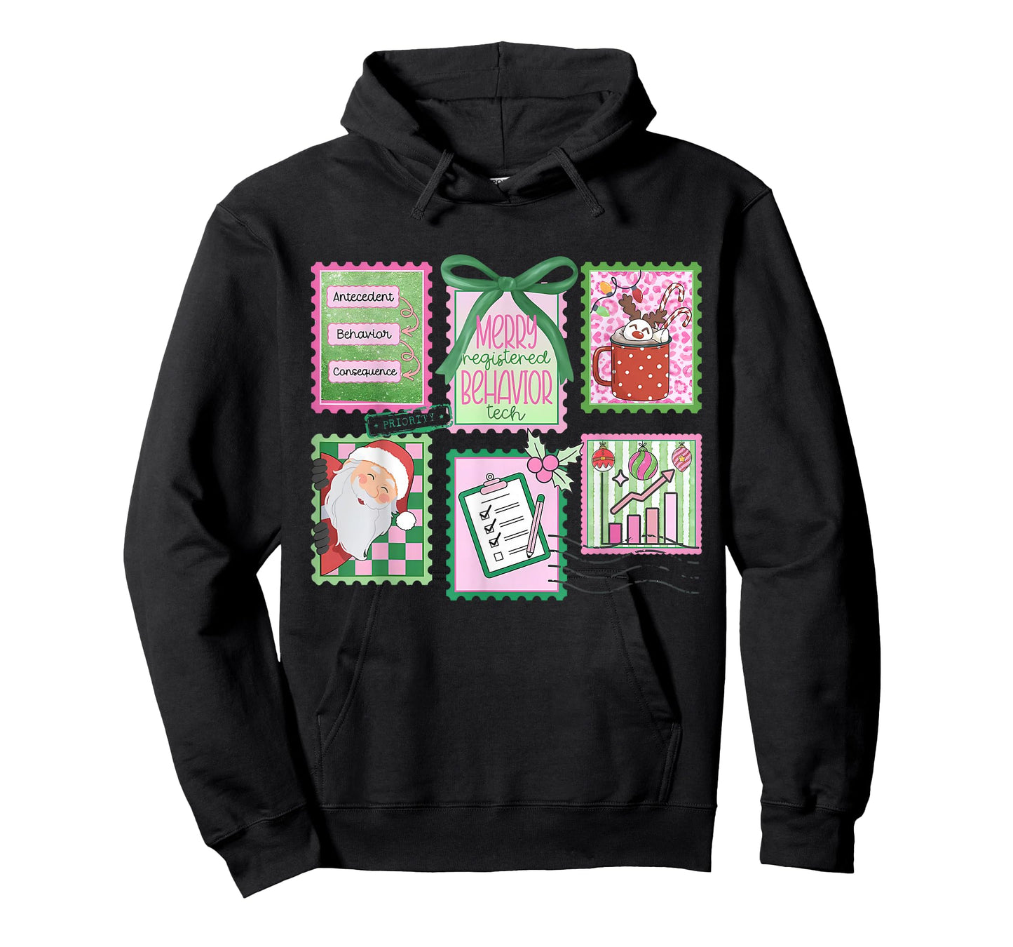 Stamp Bow RBT Registered Behavior Technician Christmas ABA T-Shirt