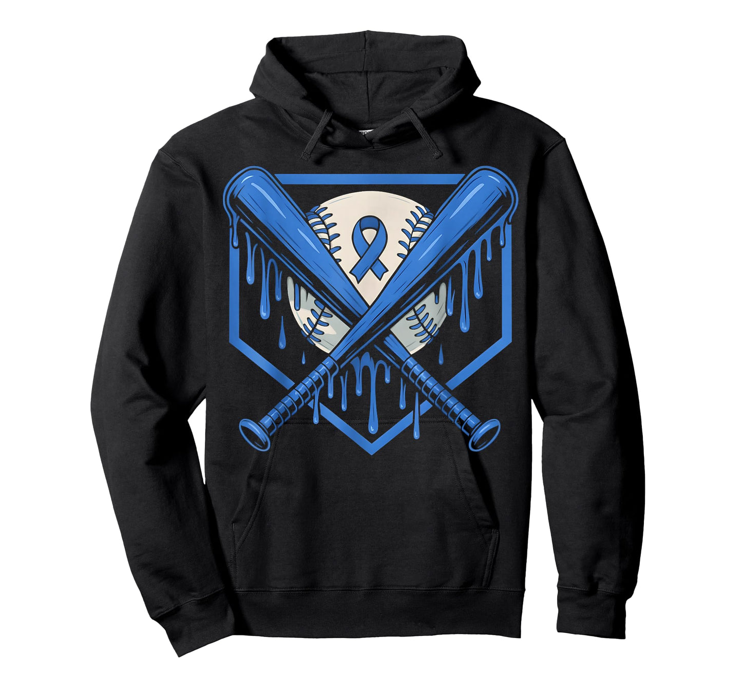 Baseball Drip Ice Cream Diabetes Awareness Ribbon Boys Girls T-Shirt