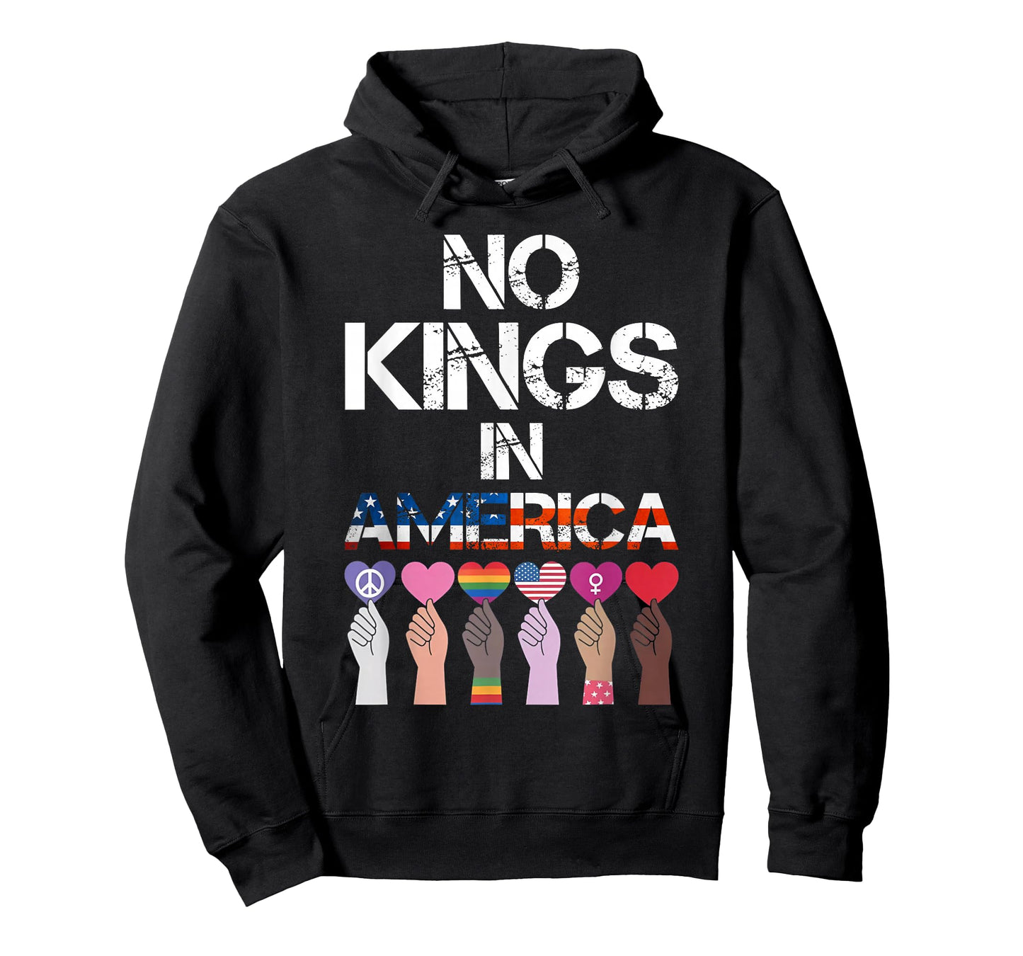 No Kings in America - No Kings Political Protest Men Women T-Shirt