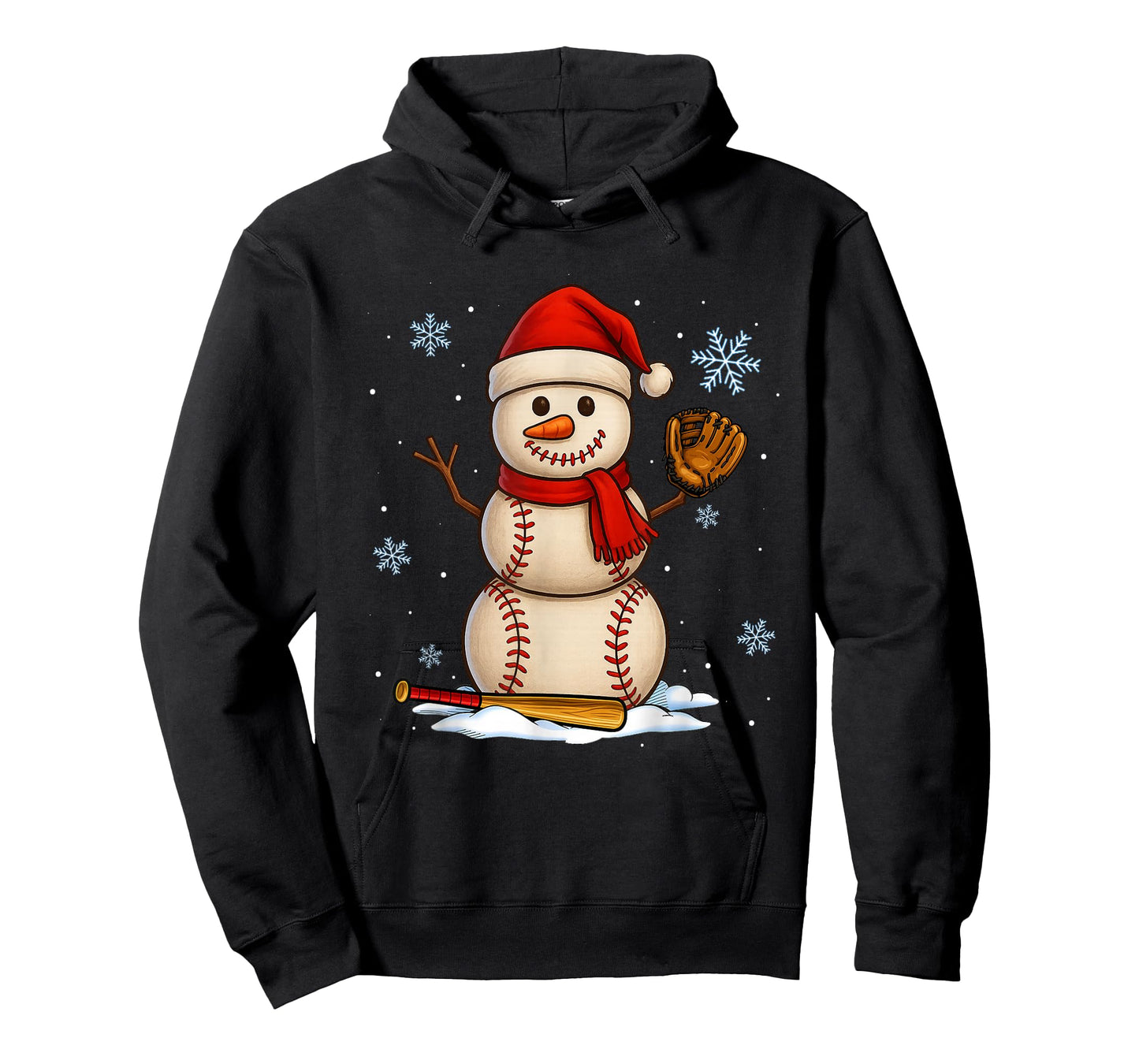 Baseball Snowman Merry Christmas Holiday Sports Xmas Pajamas T-Shirt