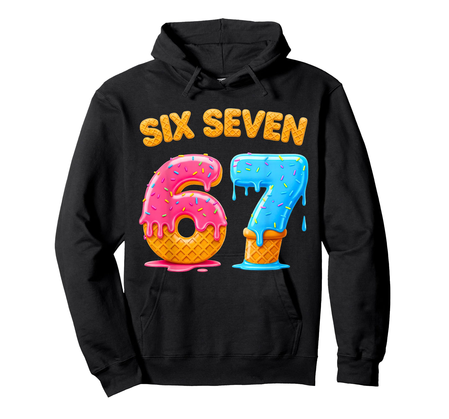Six Seven Ice Cream Drip Gen Alpha Slang 6 7 Trending Meme T-Shirt