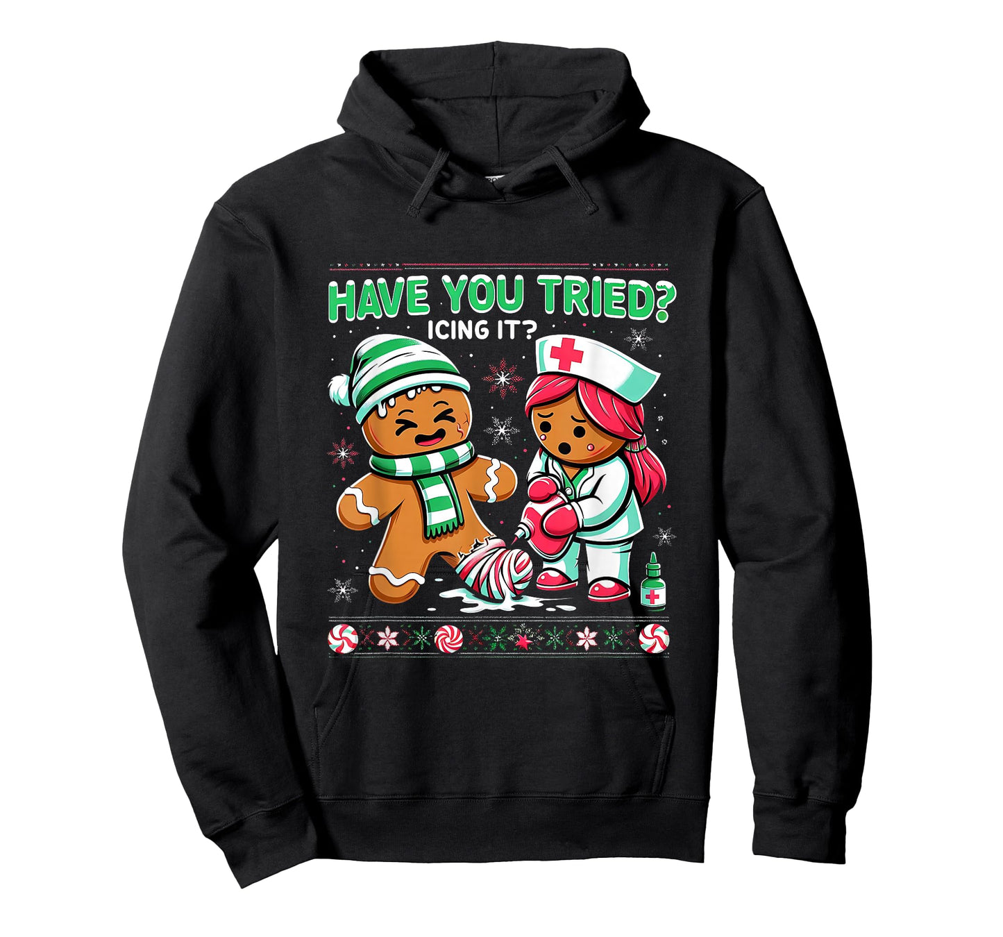 Have You Tried Icing It Gingerbread ICU Nurse Christmas Xmas T-Shirt