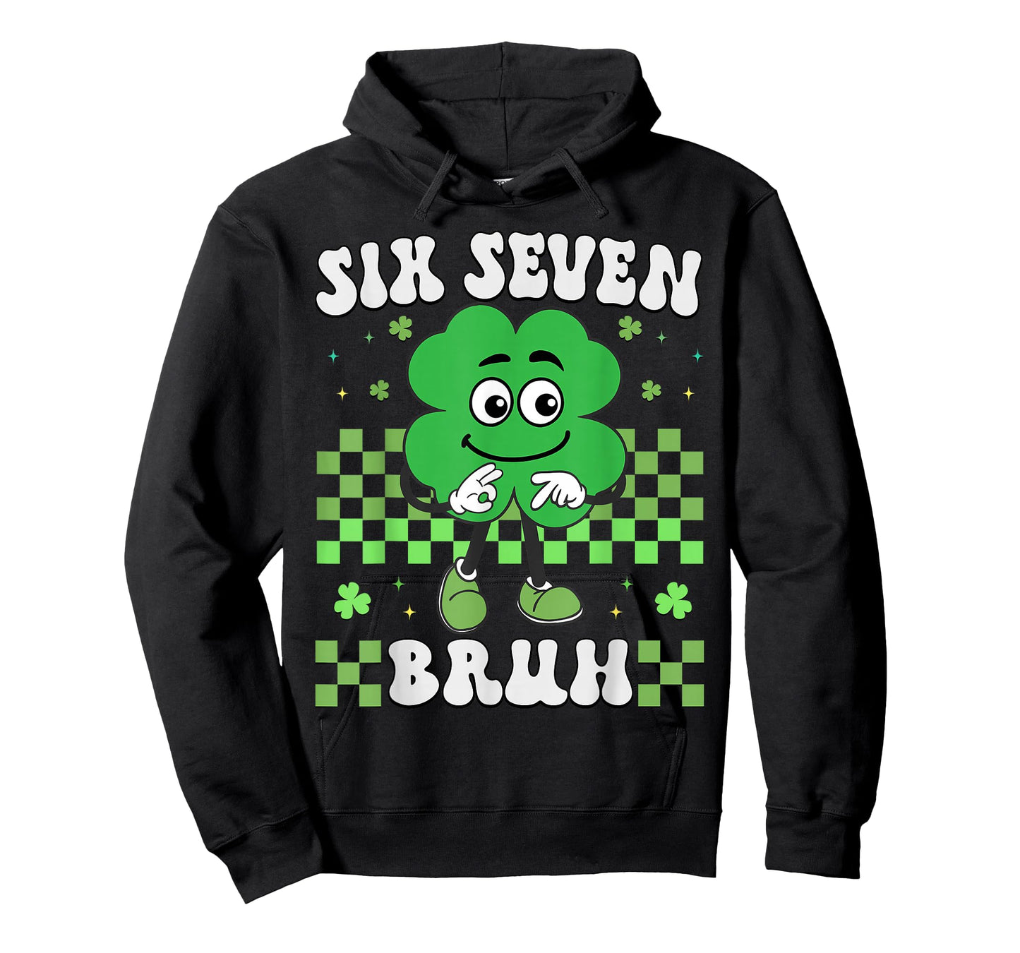 Six Seven Bruh 67 St Patrick's Day Shamrocks Boys Girls Kids T-Shirt