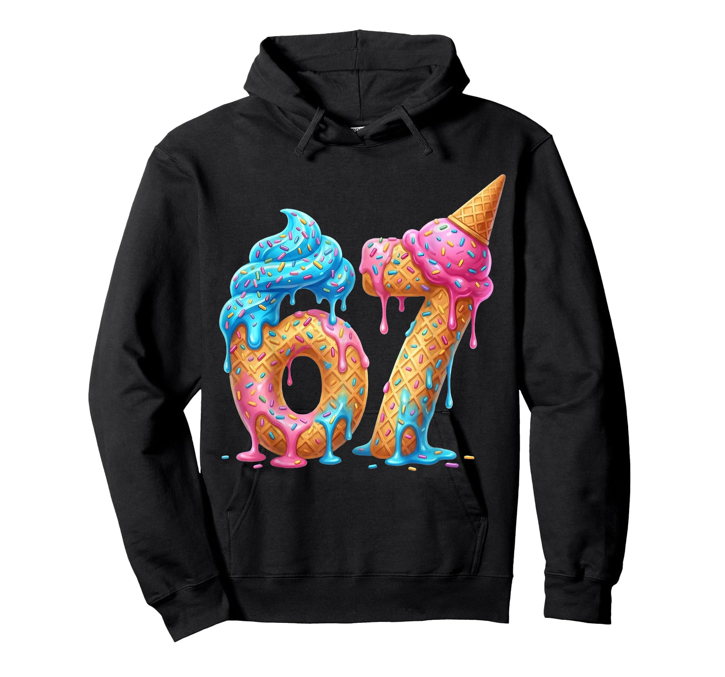 Six Seven 67 Drip 6 7 Ice Cream Dripping 6-7 Meme Funny T-Shirt