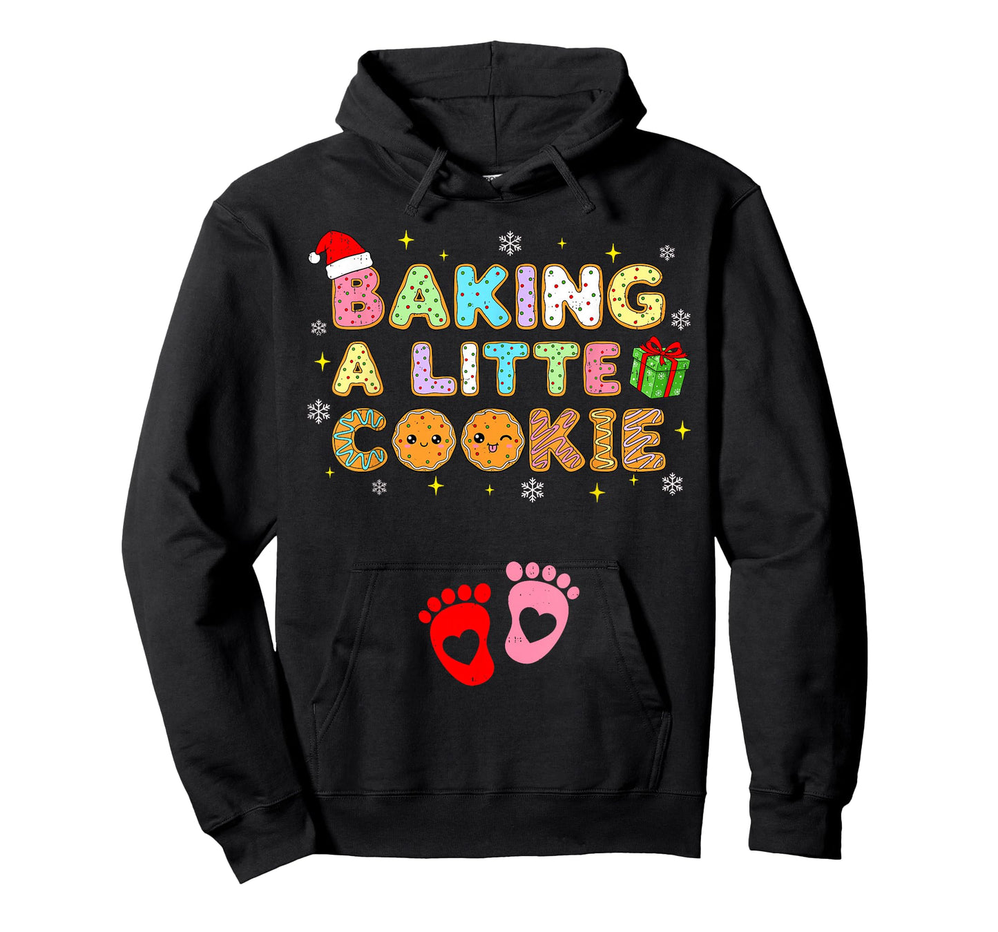 Pregnancy Announcement Christmas Funny Baking Little Cookie T-Shirt