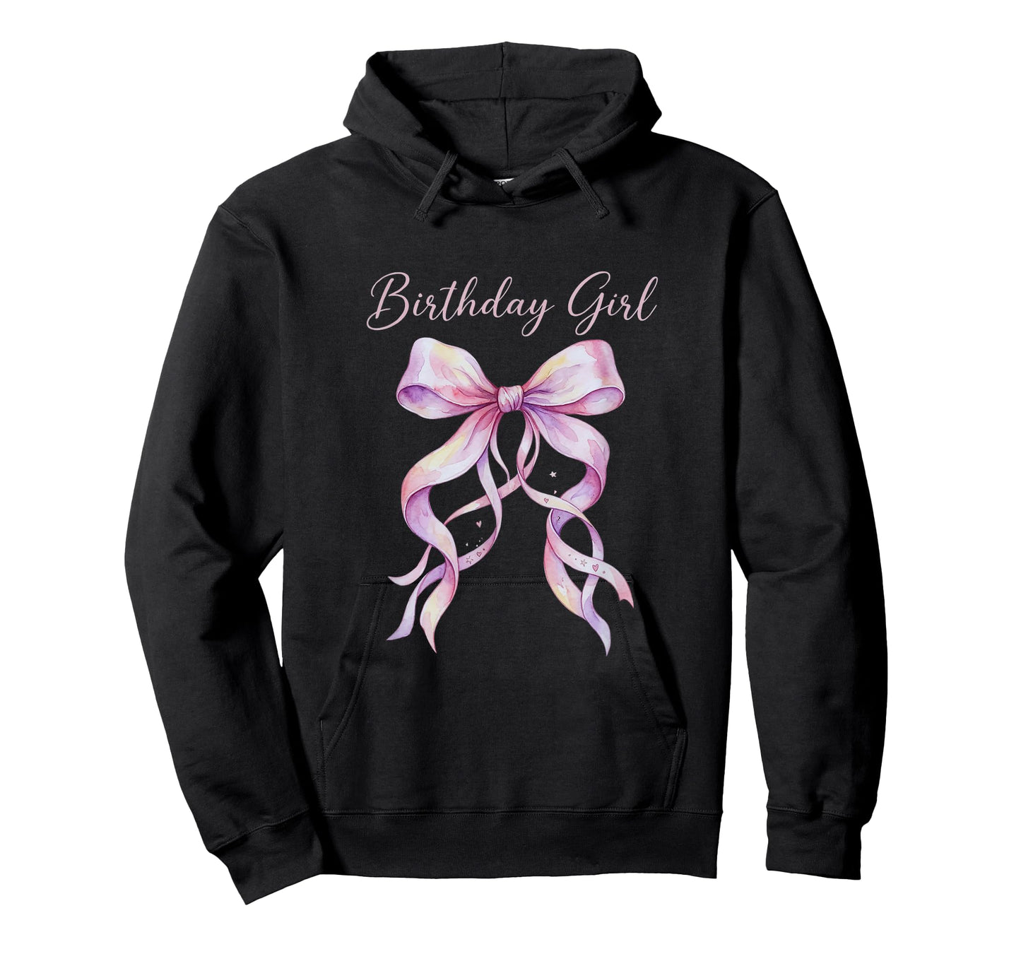 Coquette Birthday Girl Pink Watercolor Bow Aesthetic T-Shirt