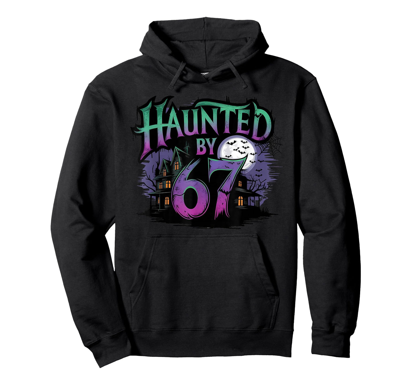 Haunted by 67 Moon Ghost Meme Six Seven 6 7 Halloween Kids T-Shirt
