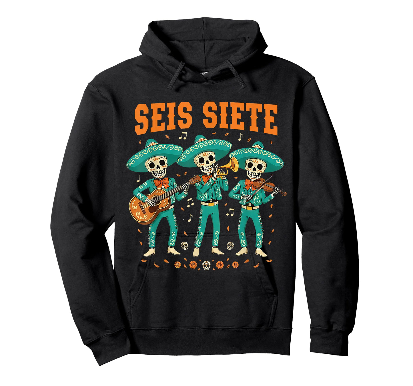 Retro SEIS Siete Mexican 67 Funny Skull T-Shirt