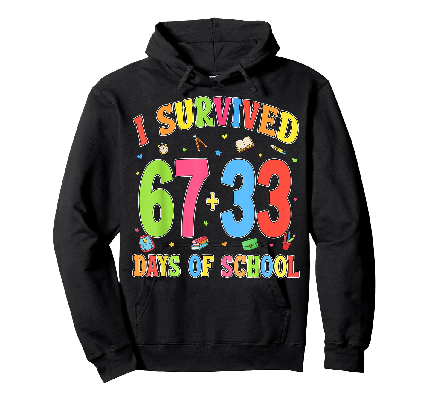I Survived 67 + 33 Days of School 100th Day of School Kids T-Shirt