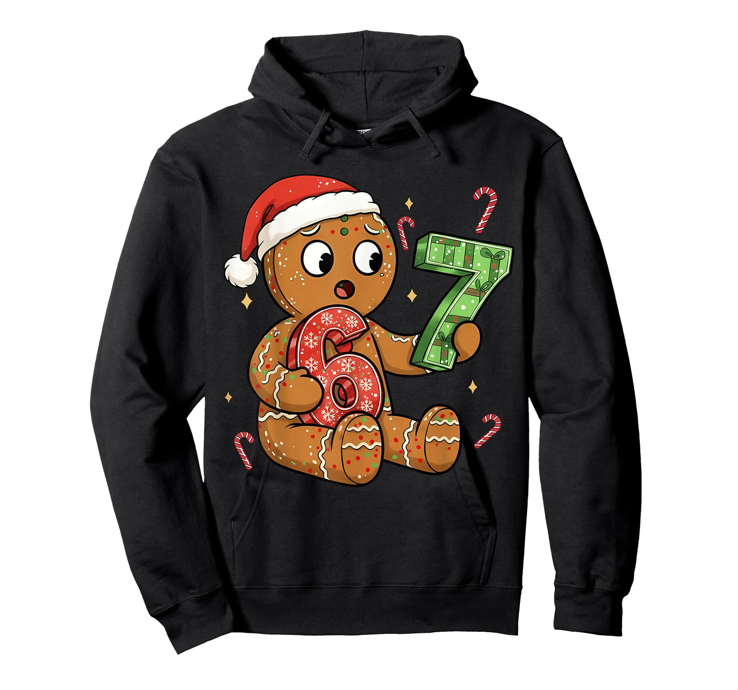 Gingerbread Six Seven 67 Meme 6 7 Funny Christmas Boys Kids T-Shirt