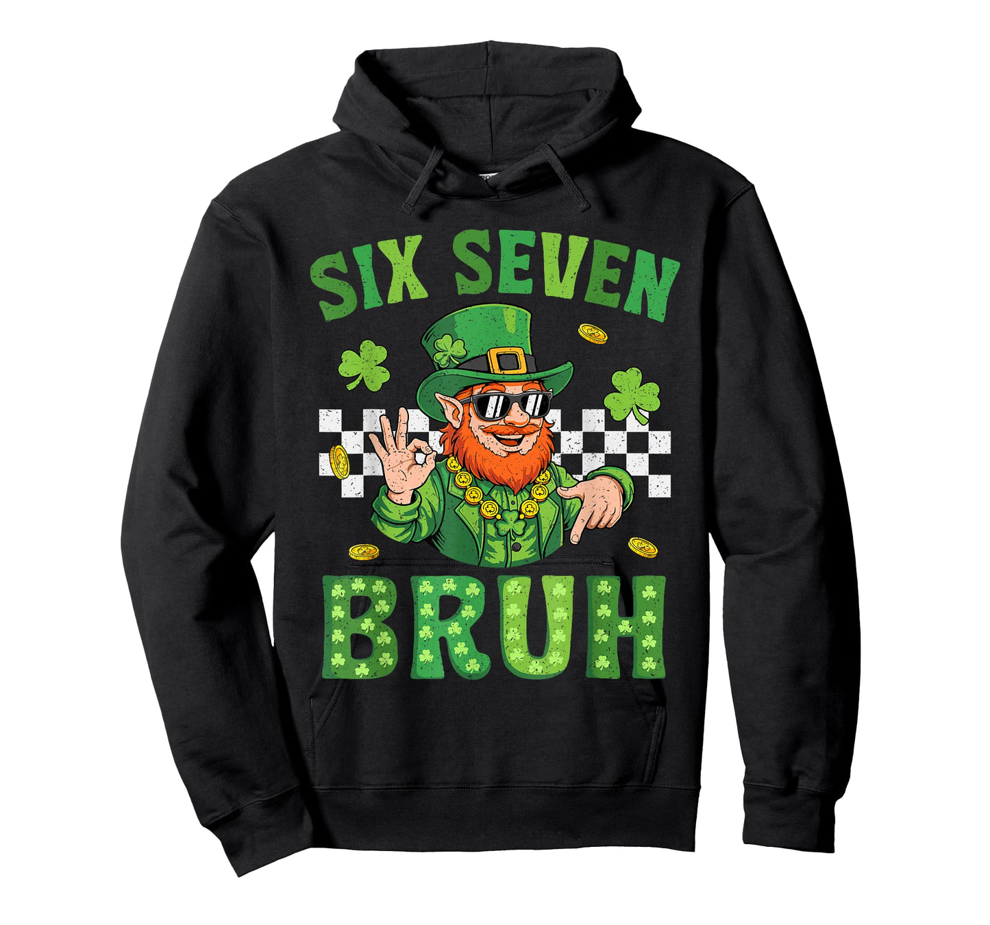 Boys St Patricks Day Six Seven Bruh 6 7 Saint Patricks Kids T-Shirt