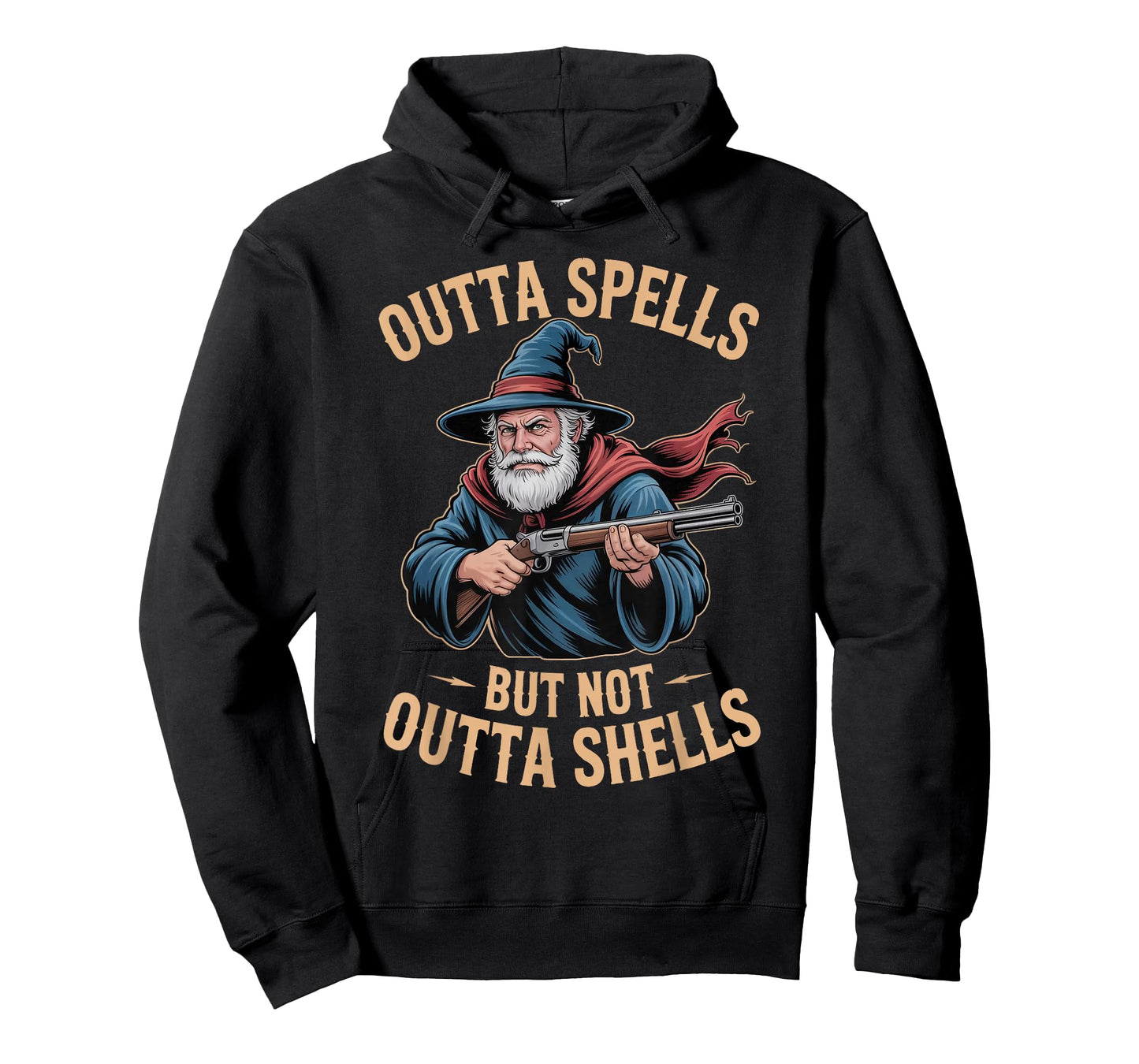 Outta Spells But Not Outta Shells Wizard Fantasy Meme T-Shirt