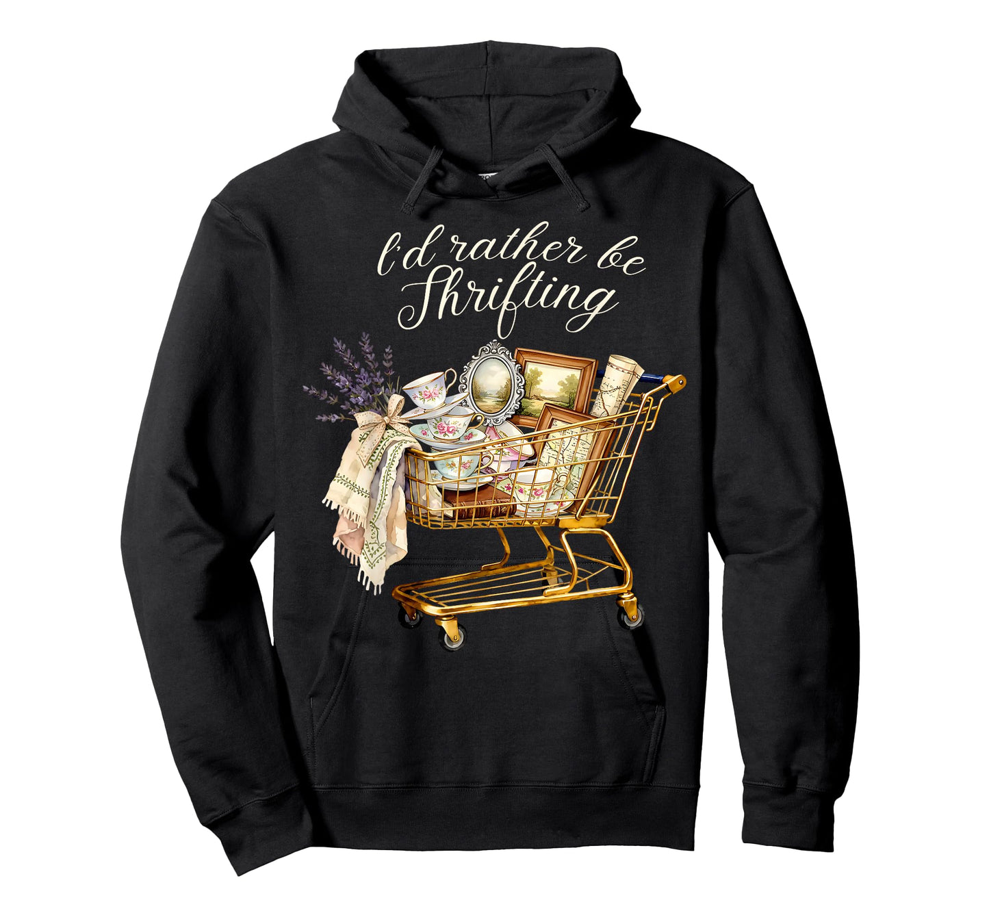 I'd Rather Be Thrifting Vintage Shopping Quote Thrift Lover T-Shirt