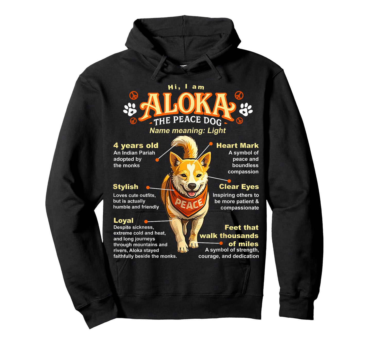 Aloka The Peace Dog Inspirational Infographic T-Shirt