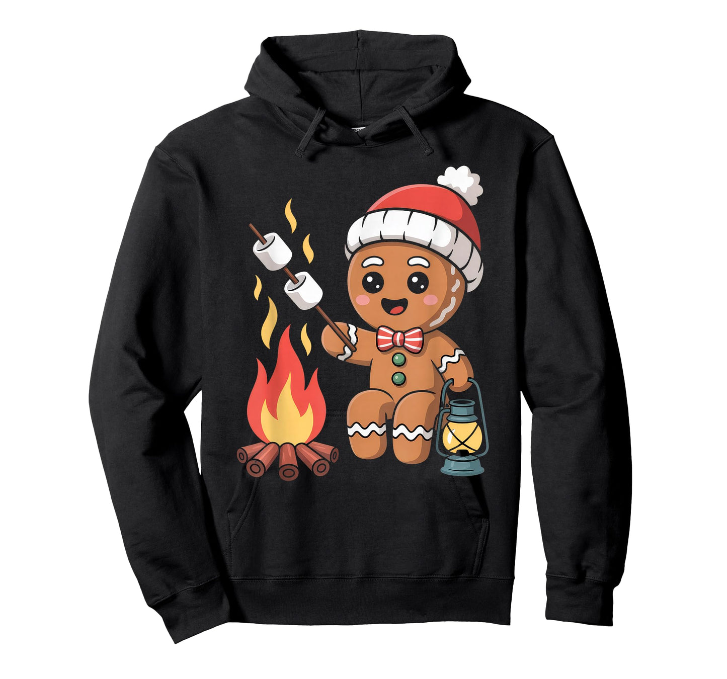 Gingerbread Marshmallow Roaster Camping Christmas T-Shirt