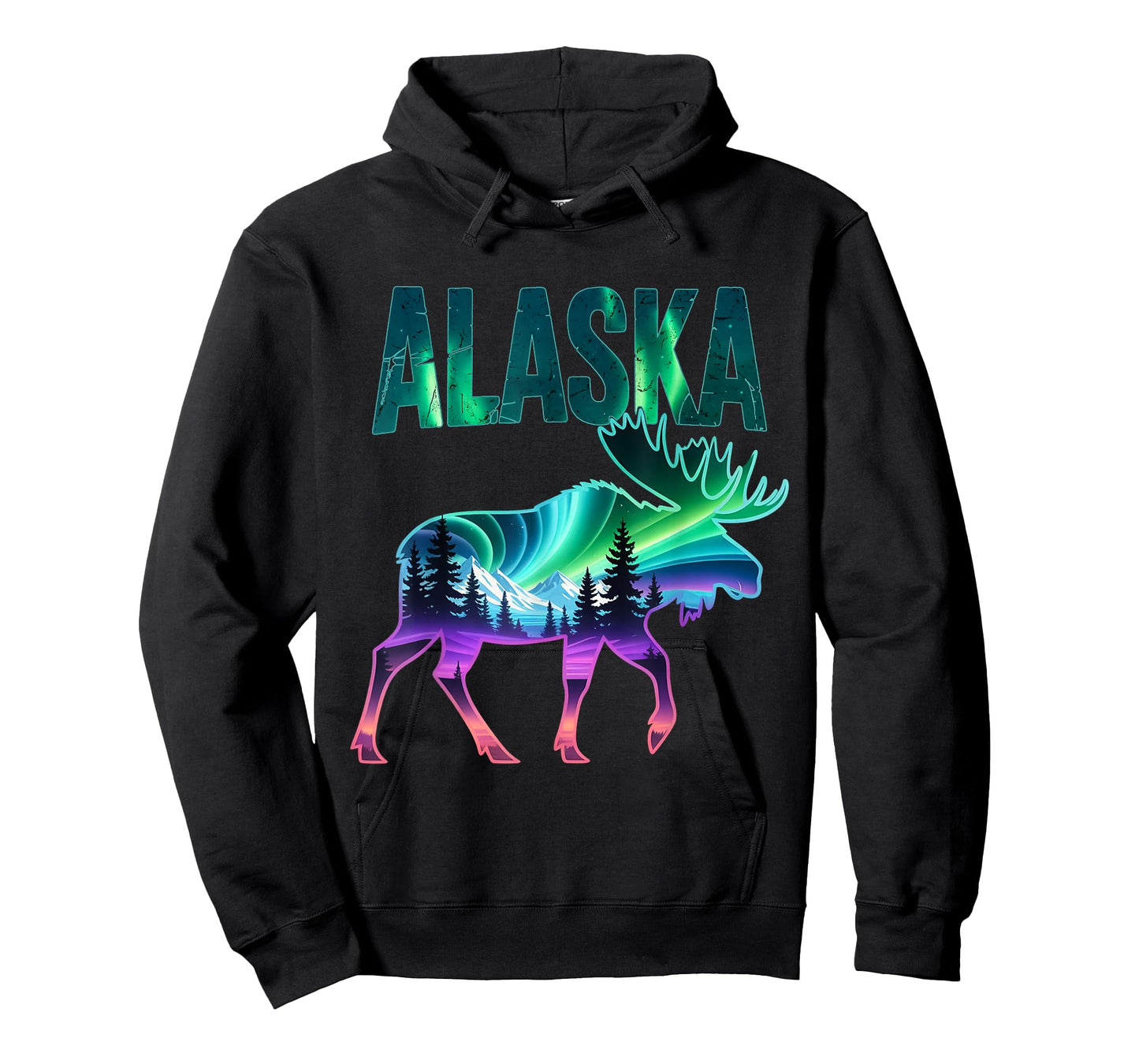 Alaska Northern Lights Viewing Moose Vacation Trip T-Shirt