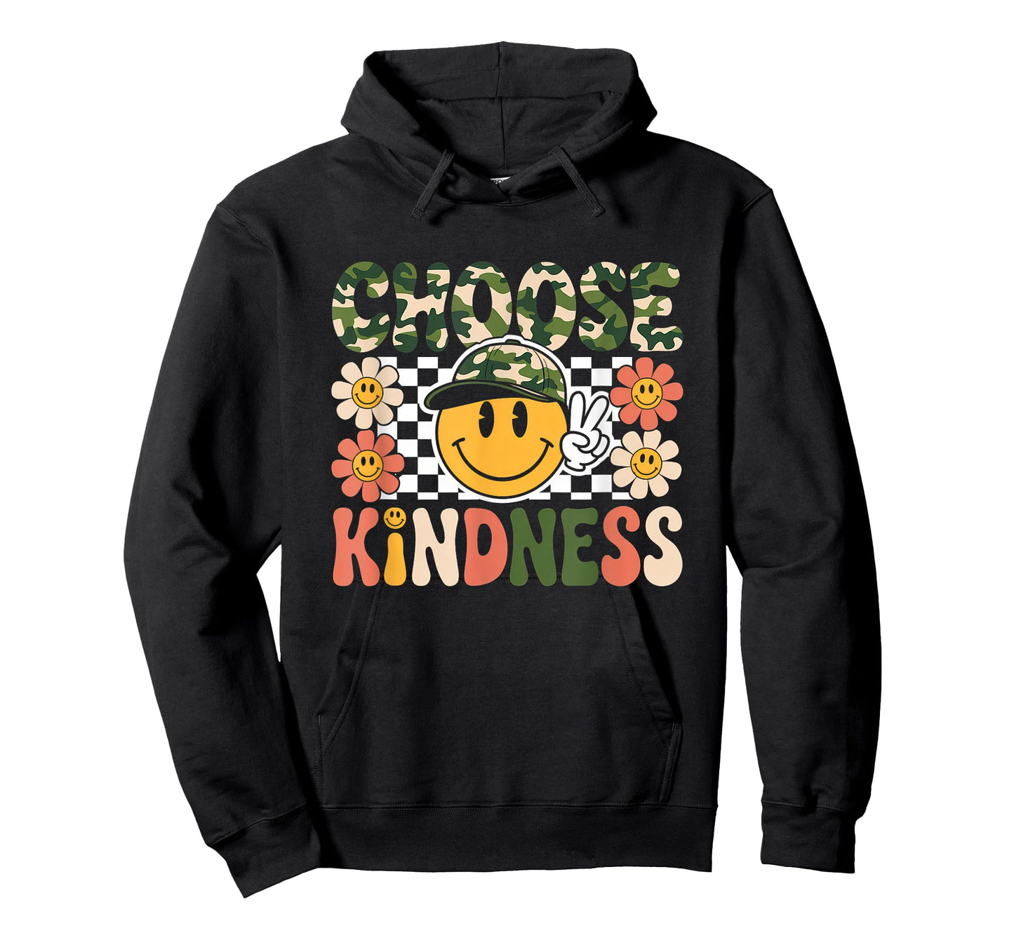 Choose Kindness Tshirt Retro Camo Camouflage Kind Kids Boys T-Shirt