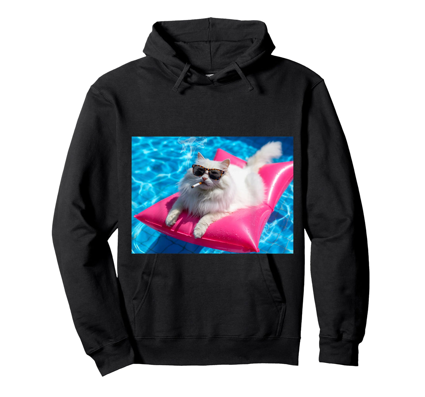 Cigarette Kitten Swimming Pool Cat Smoking Cigarette Meme T-Shirt