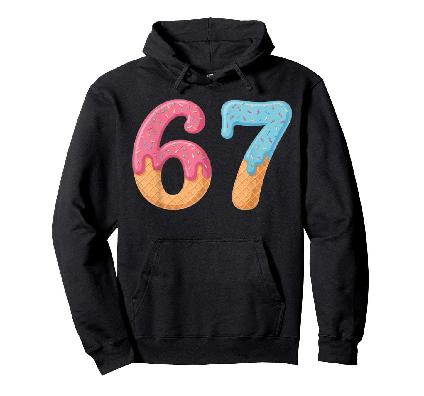 Six Seven Ice Cream Drip Cool Meme 67 Funny Number T-Shirt