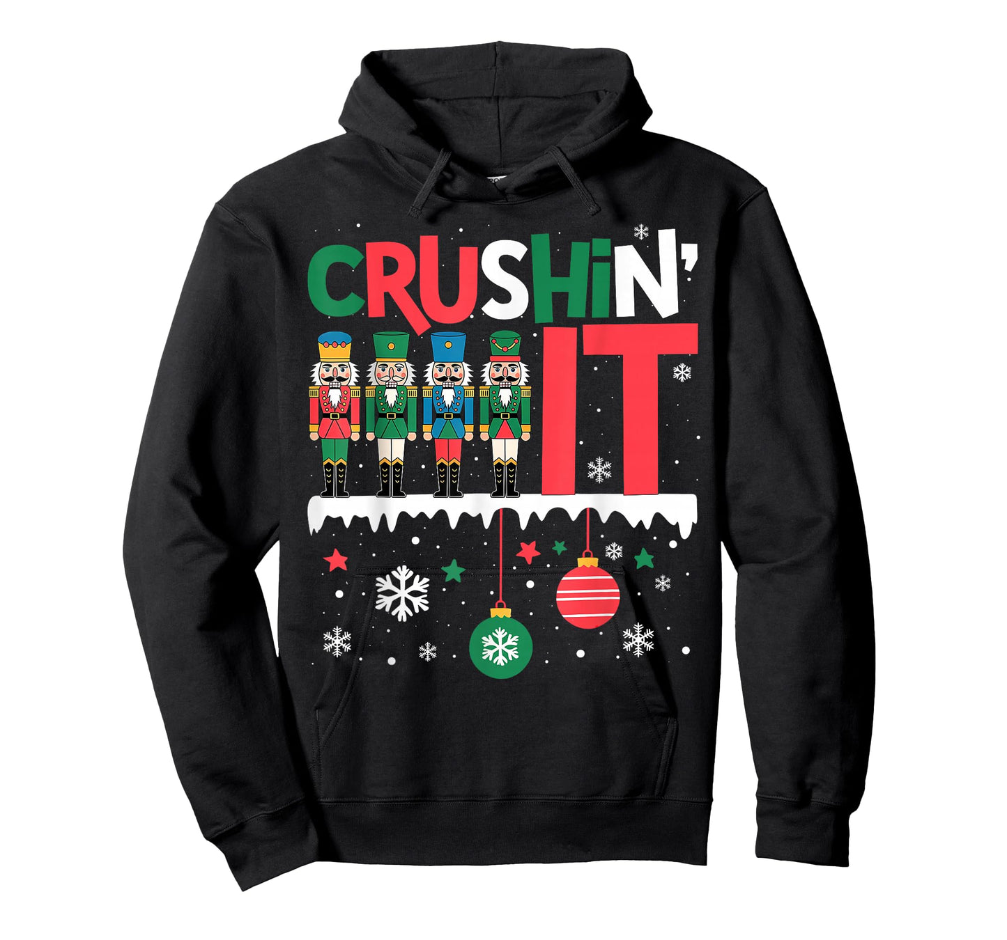 Funny Nutcracker Crushing It Ornament Balls Xmas Humor Gifts T-Shirt