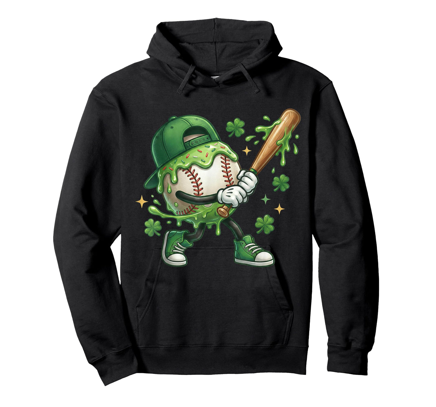 St Patricks Day Shamrock Baseball Drip Icecream Irish Boys T-Shirt