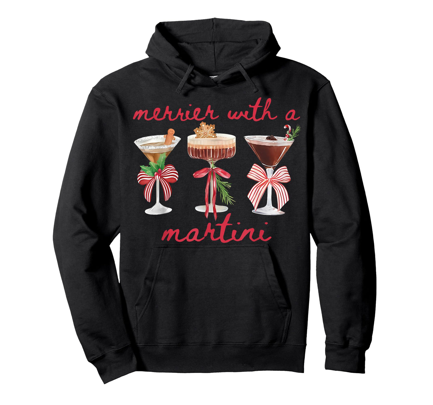 Merrier with A Martini Funny Bachelorette Merry Christmas T-Shirt