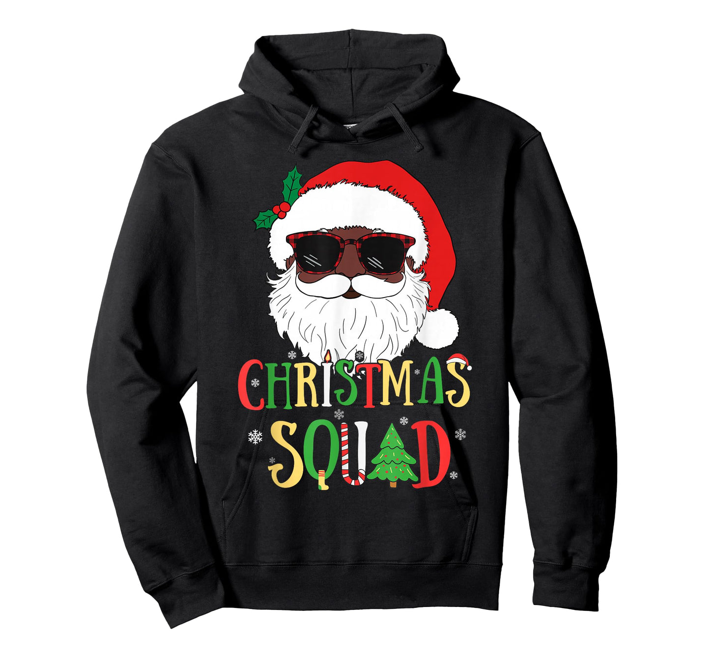 Santa Christmas Squad Black Men African American Pajamas T-Shirt