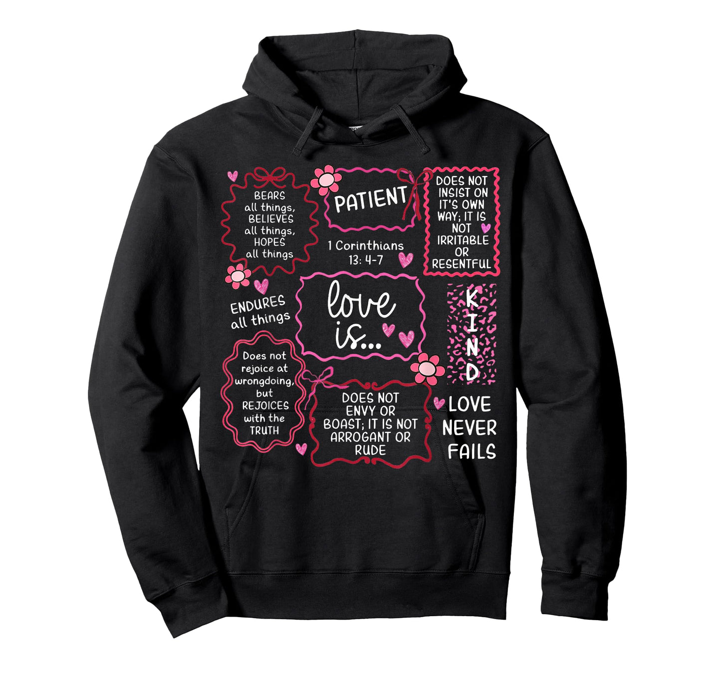 Love Never Fails Heart Christian Valentines Day T-Shirt