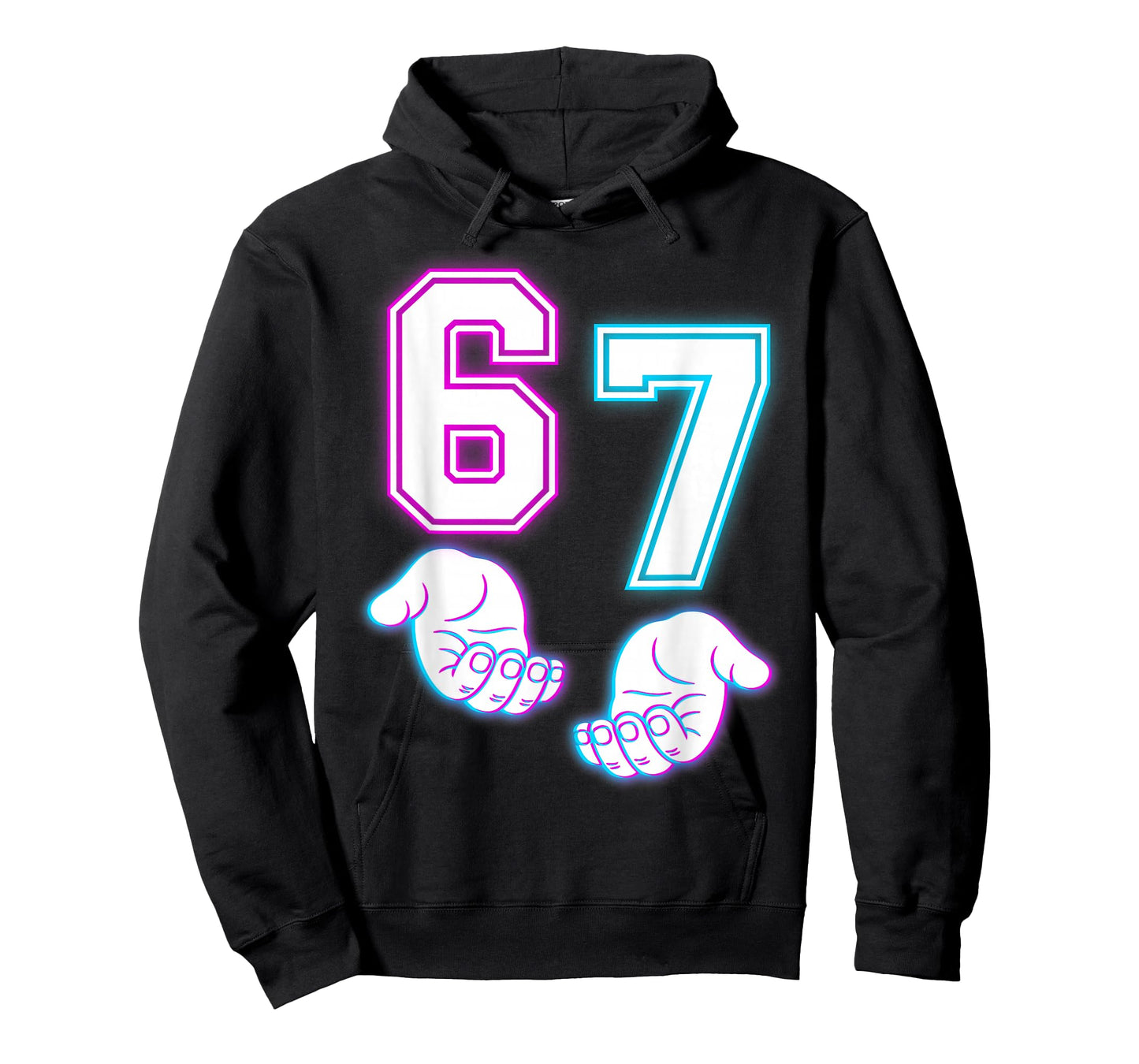 Funny Six Seven 6 7 Meme Gen Alpha Slang 6 7 Glowing Hands T-Shirt