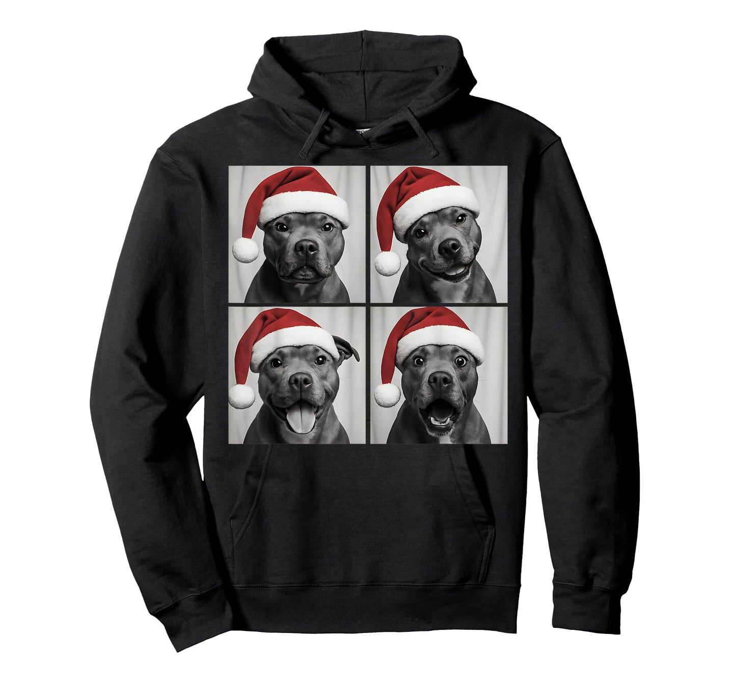 Funny Christmas Staffordshire Bull Terrier Santa Photo Booth T-Shirt