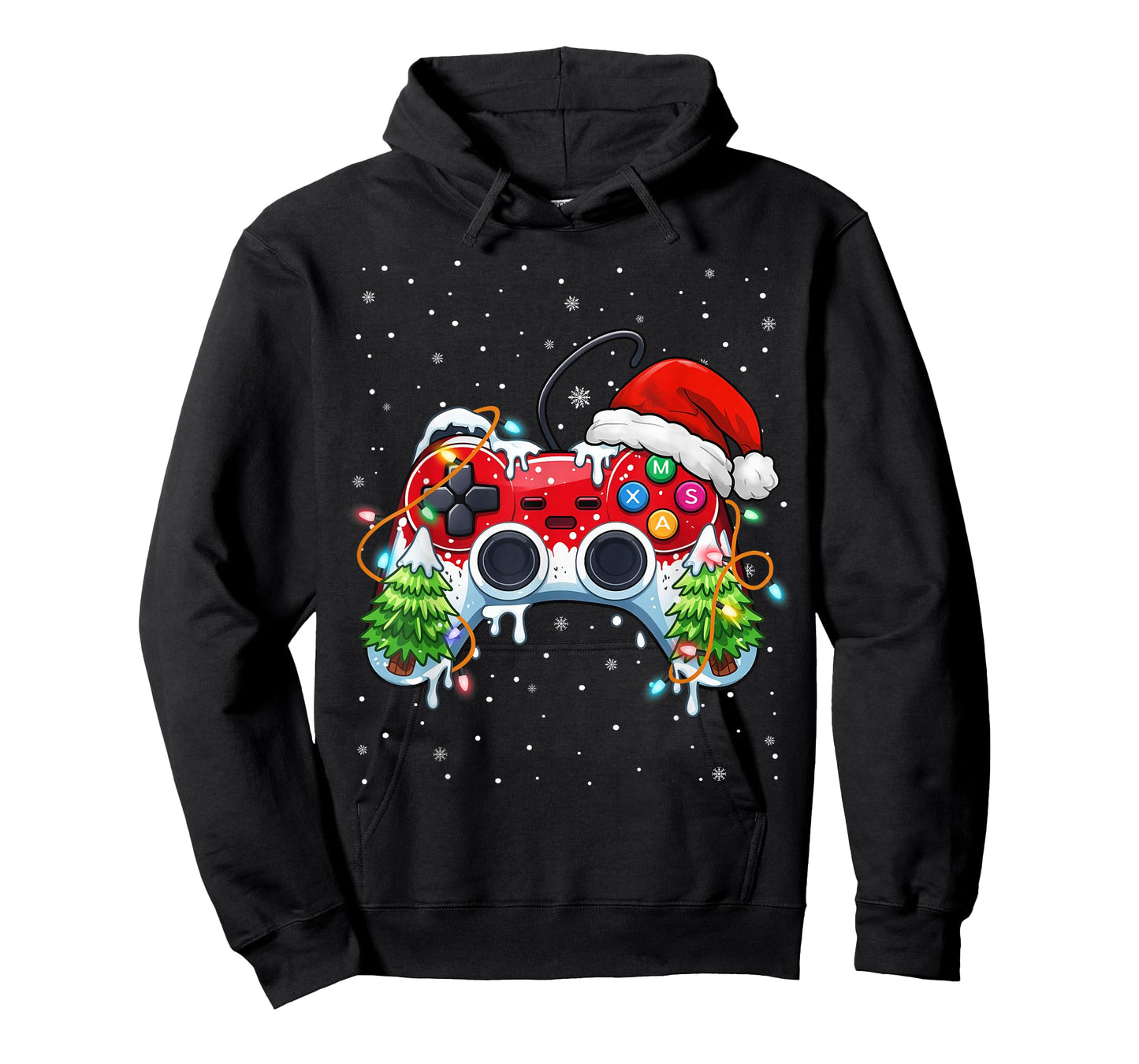 Funny Gamer Christmas Santa Hat Video Game Controller T-Shirt