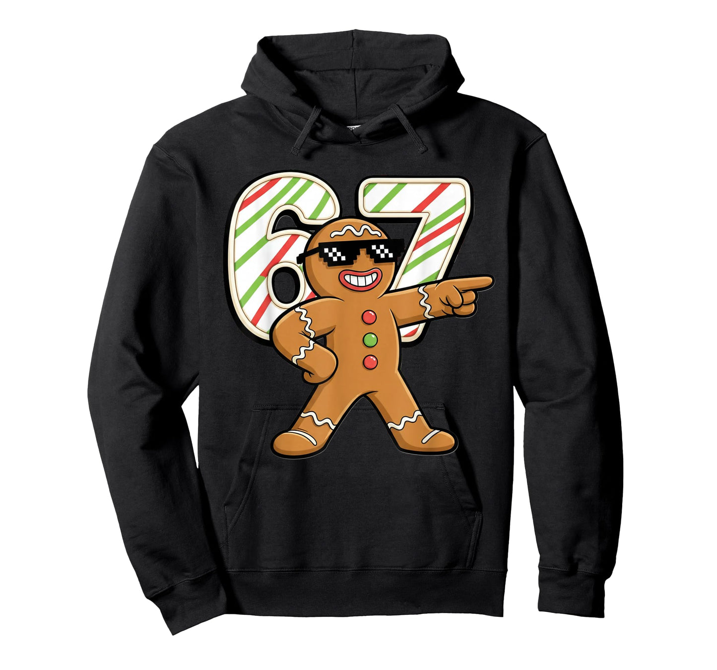 Funny 6 7 Six Seven 67 Meme Gingerbread Man Christmas T-Shirt