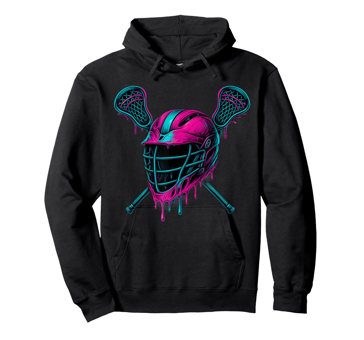 Dripping Lacrosse Helmet Ice Cream Drip Cool Boys Girls Lax T-Shirt