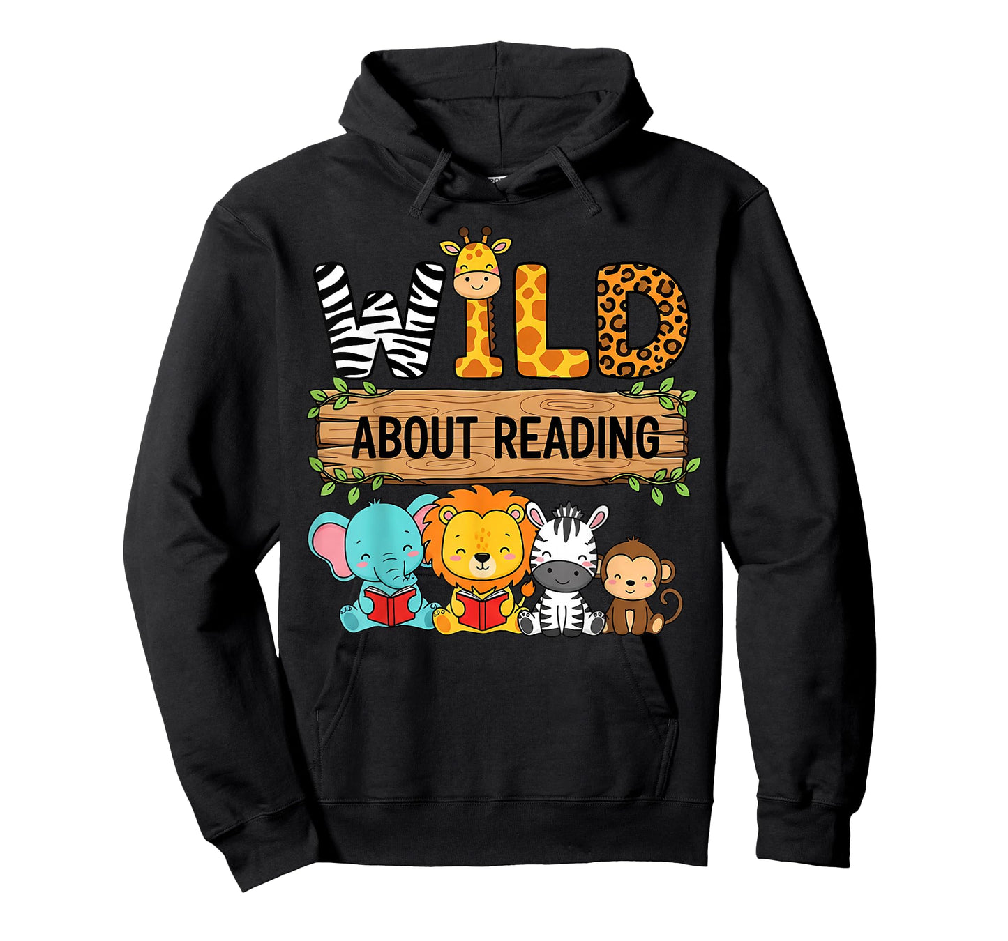Zoo Animals Wild About Reading Books Reader Lover Librarian T-Shirt