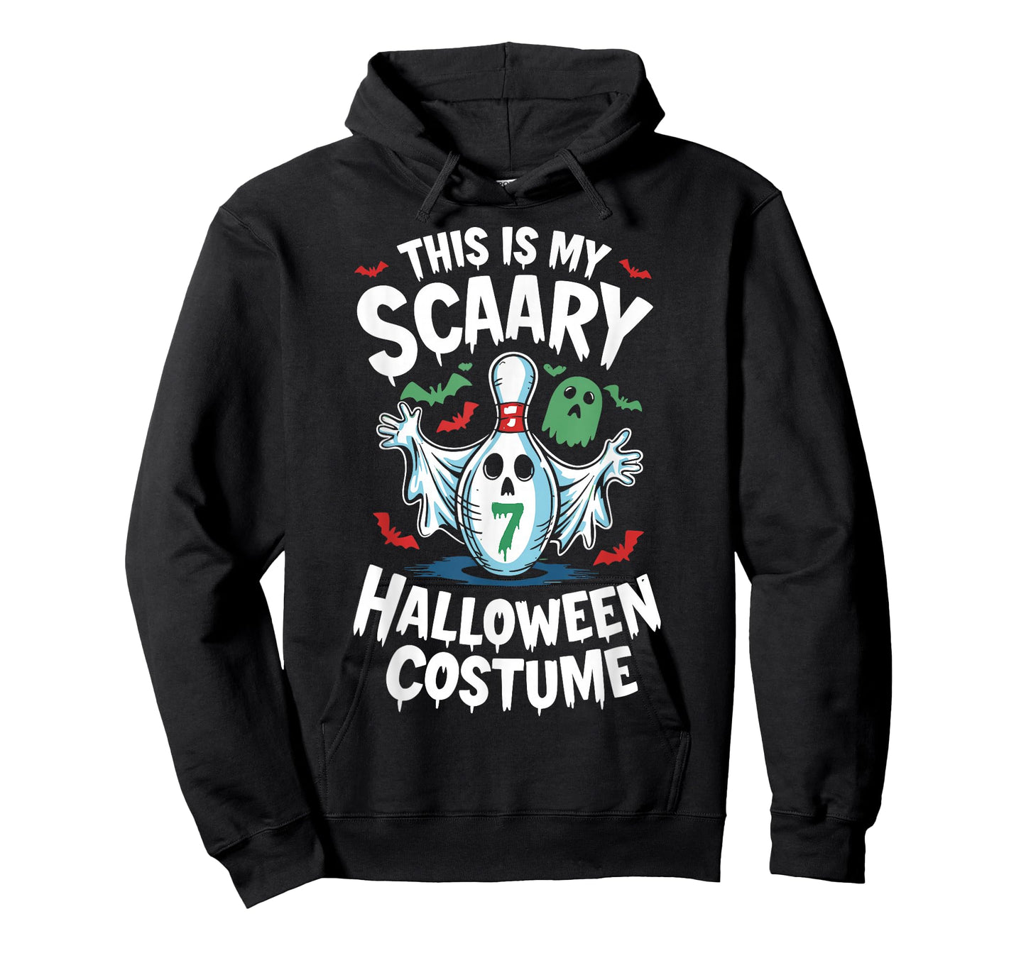 Funny Ghost Bowling League Team 7 Pin Halloween Humor Tee T-Shirt