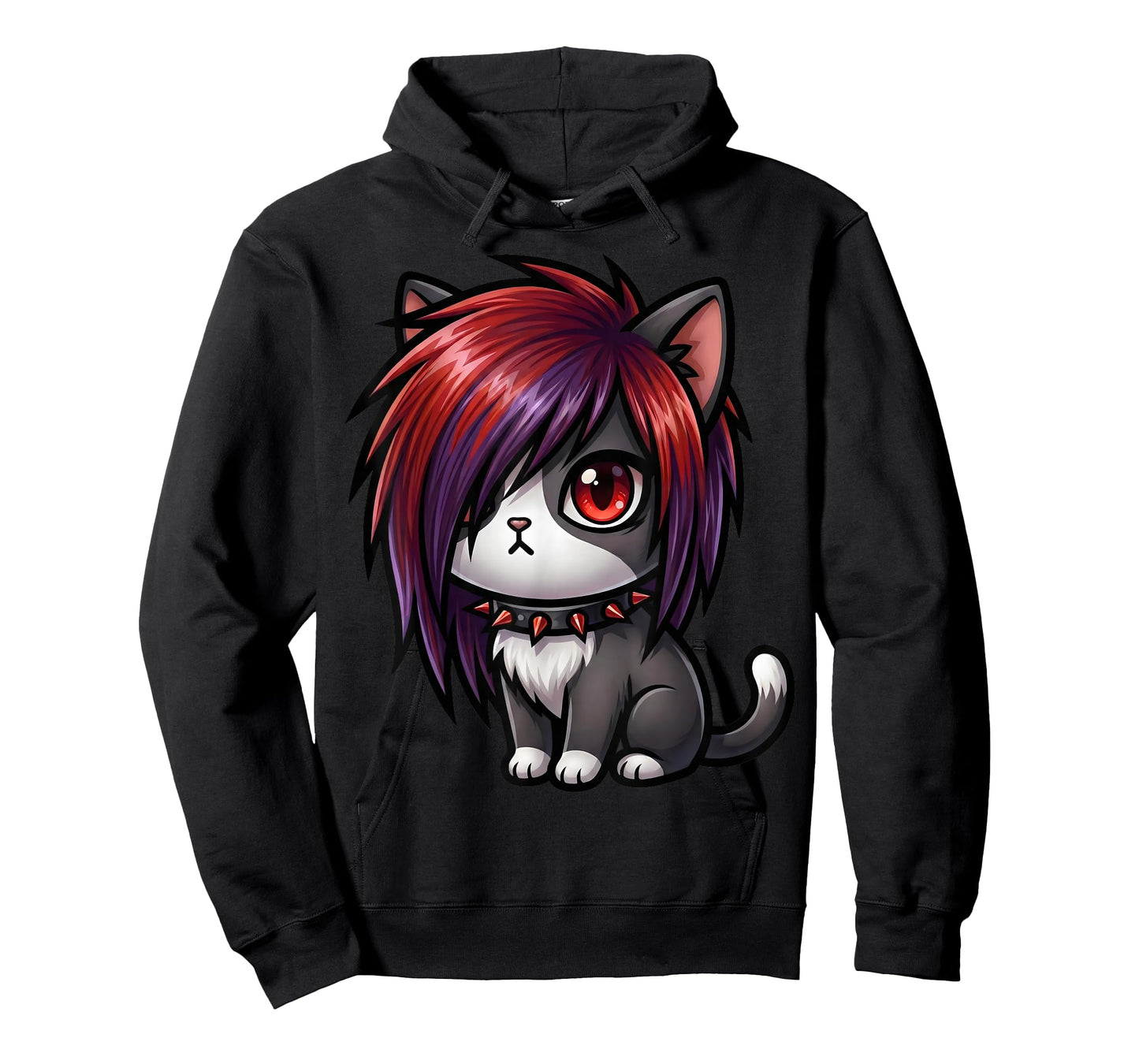 Funny Cat Goth Girl Emo Gothic Kitty Kawaii Kids Boys T-Shirt